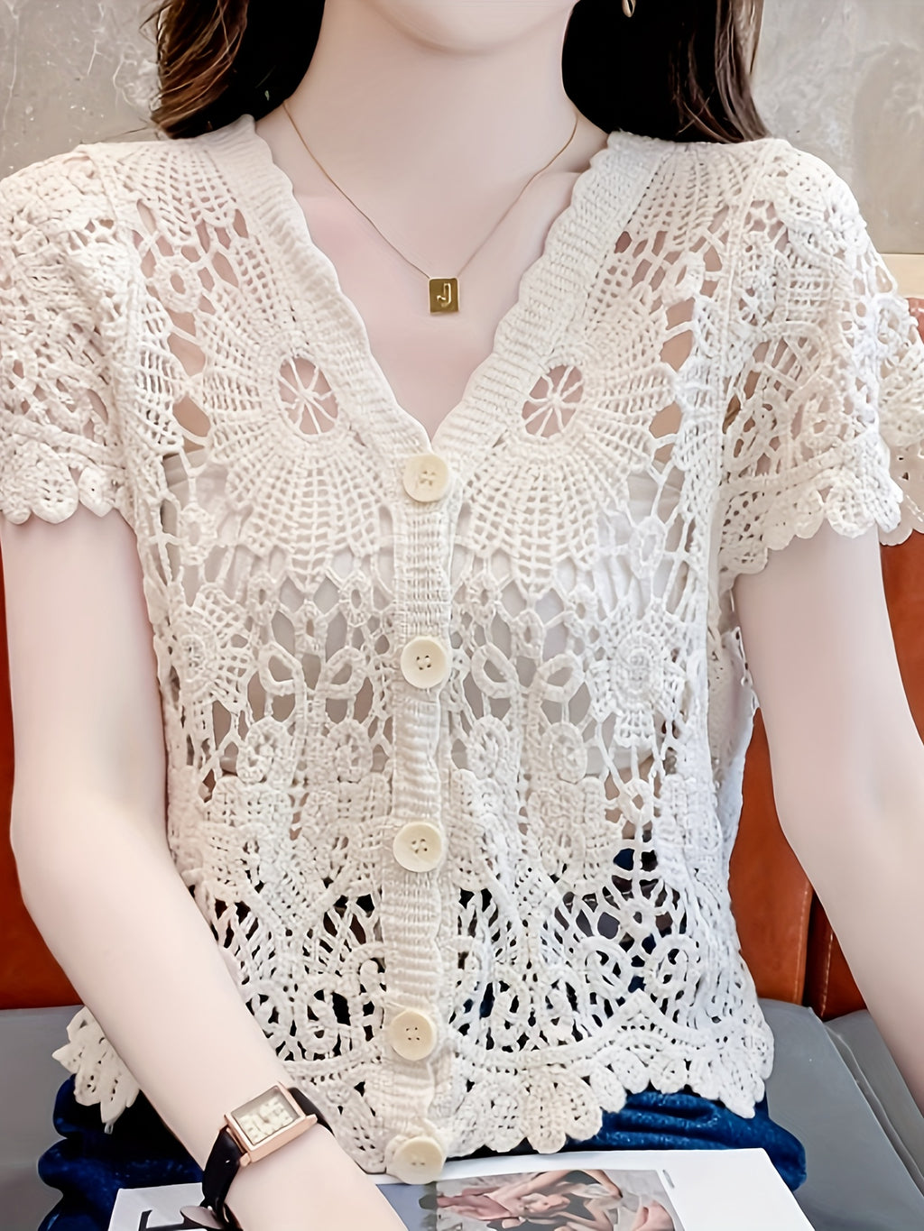 Boutique Button Front Vest for Easy Styling with V-Neckline