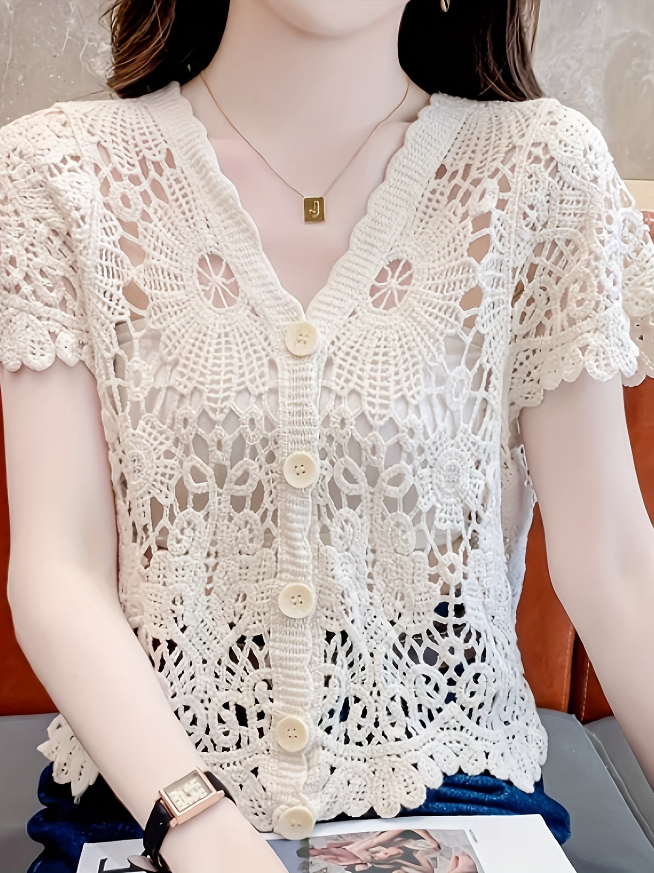 Boutique Button Front Vest for Easy Styling with V-Neckline
