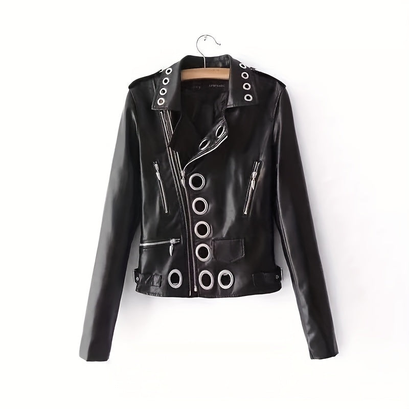 Faux Leather Moto Jacket with a Refined Everyday Fit with Faux Leather Finish