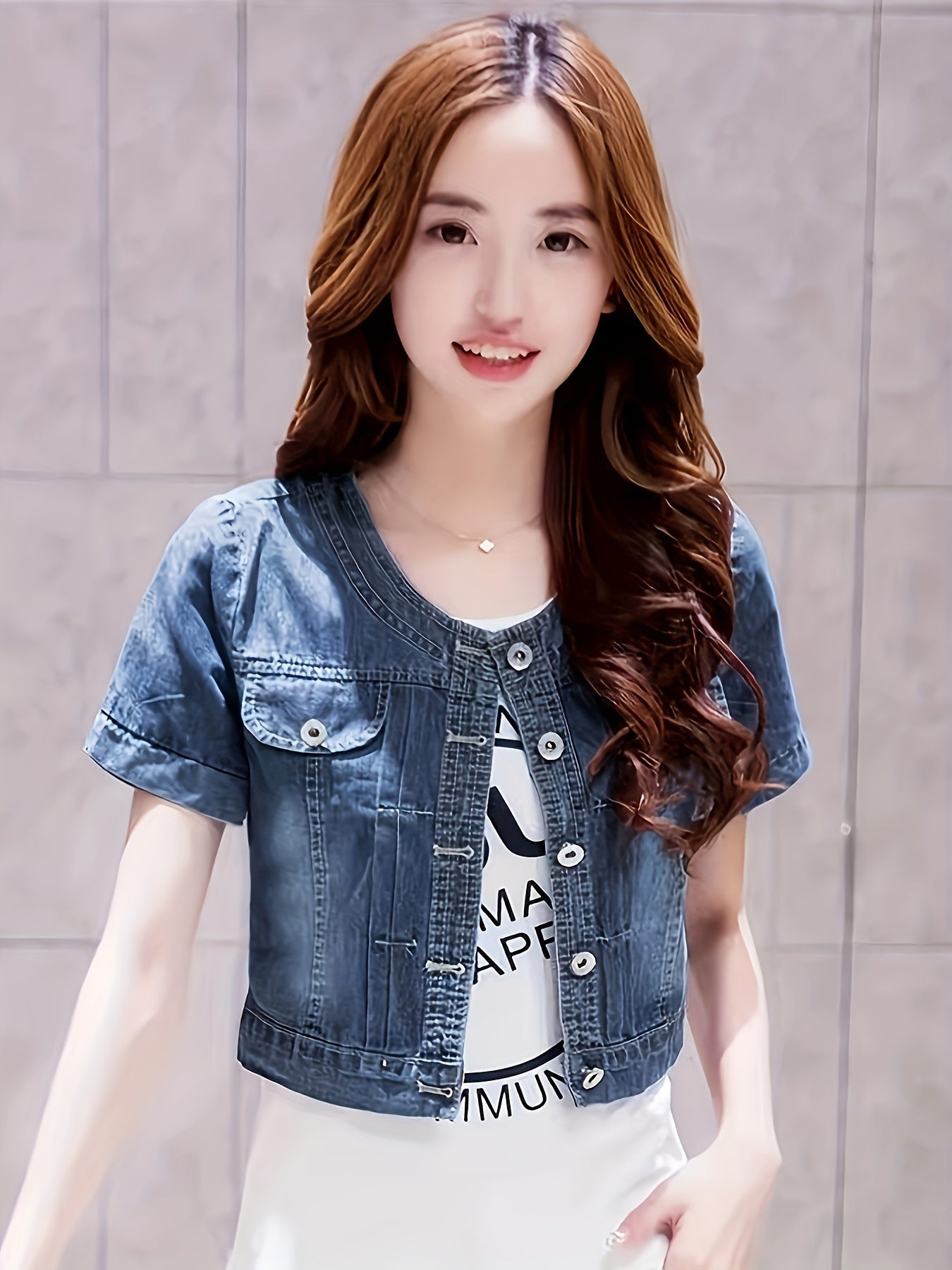 Boutique Cropped Denim Jacket for Easy Styling with Denim Look