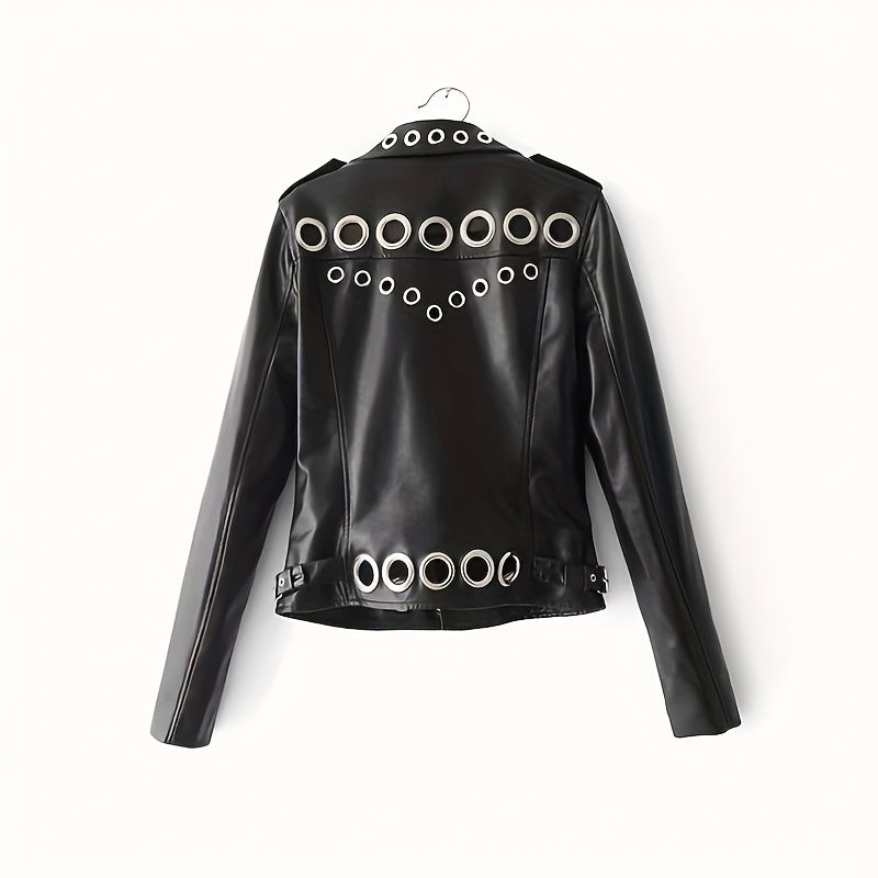 Faux Leather Moto Jacket with a Refined Everyday Fit with Faux Leather Finish