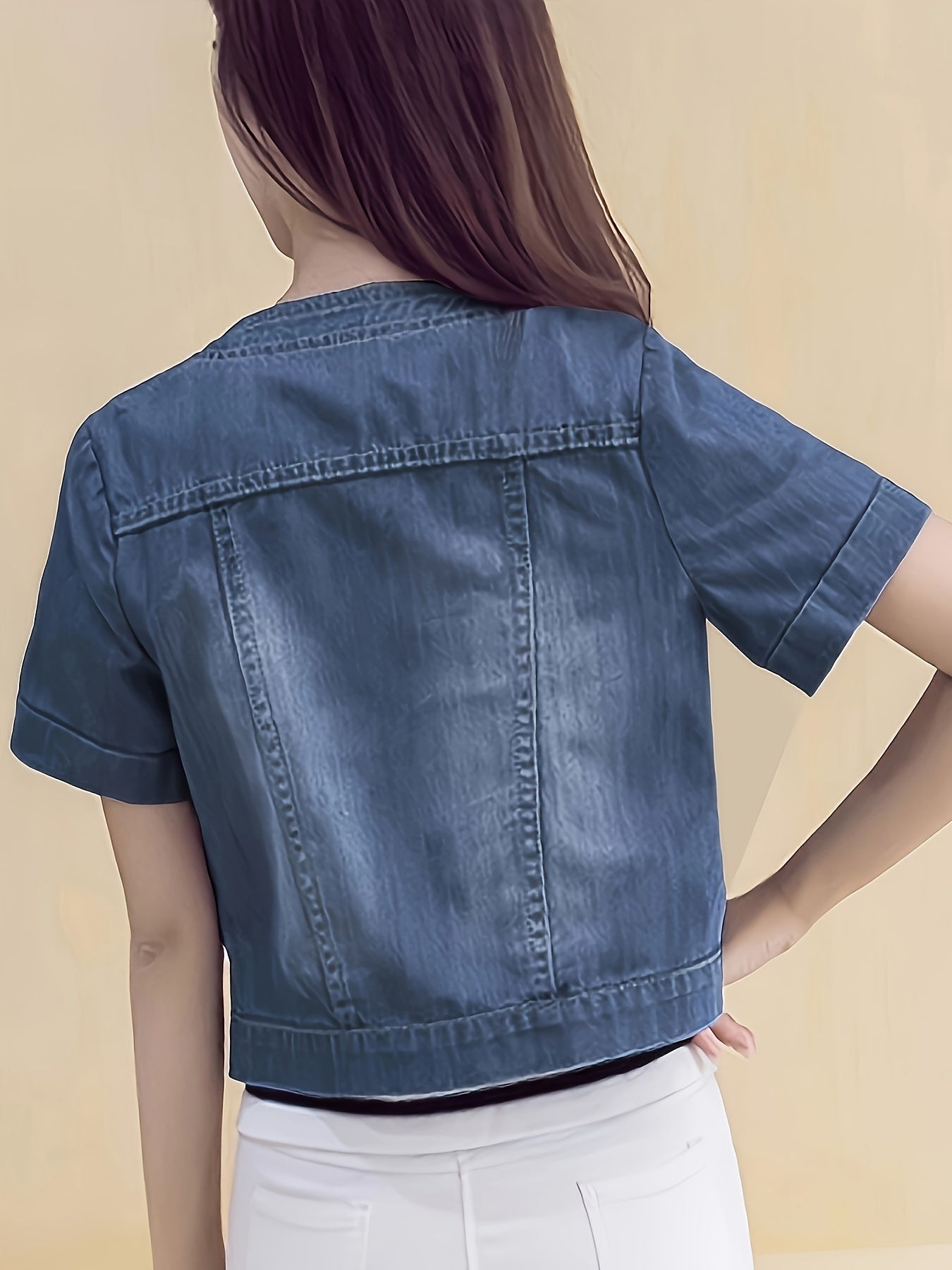 Boutique Cropped Denim Jacket for Easy Styling with Denim Look