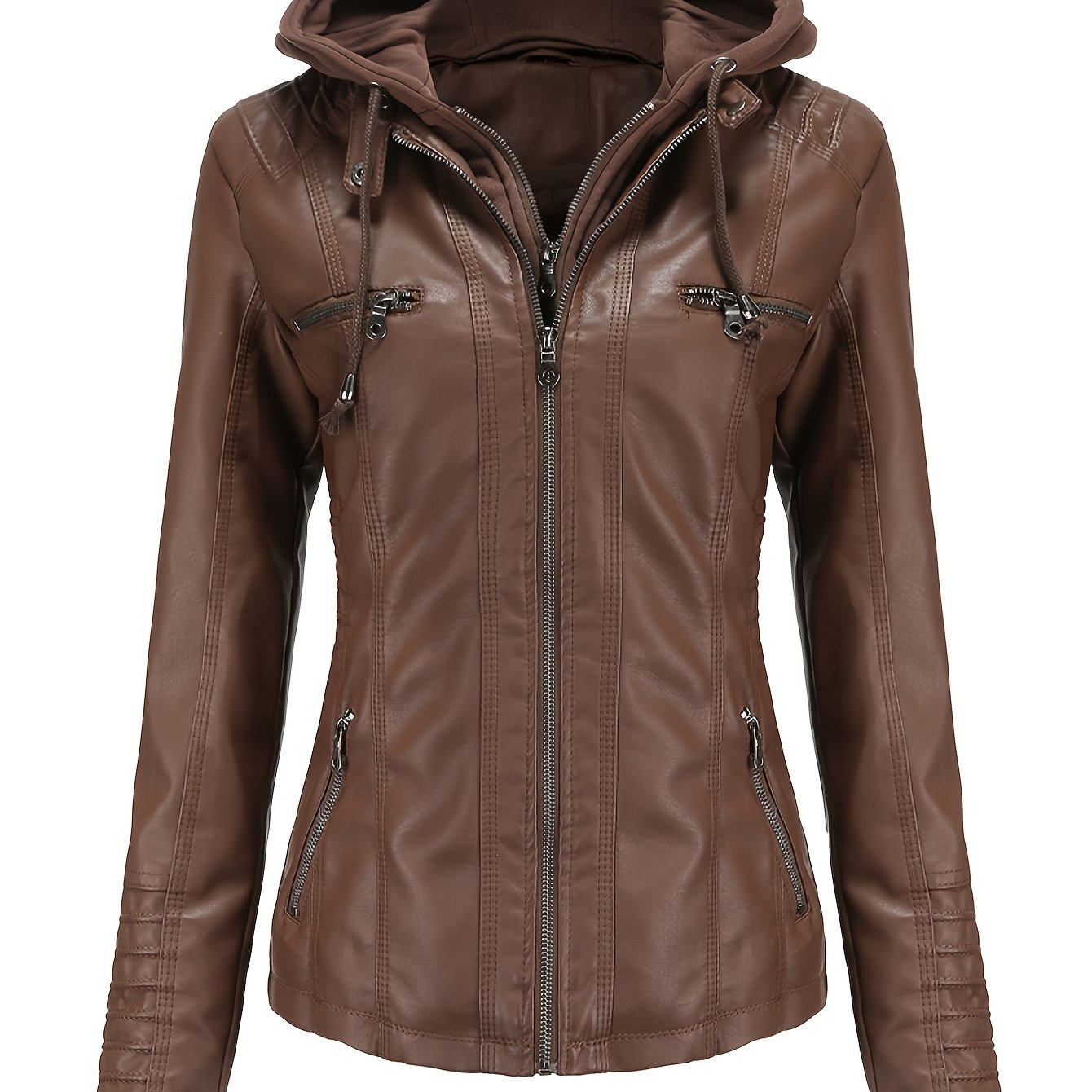 Boutique Faux Leather Jacket for Easy Styling with Faux Leather Finish