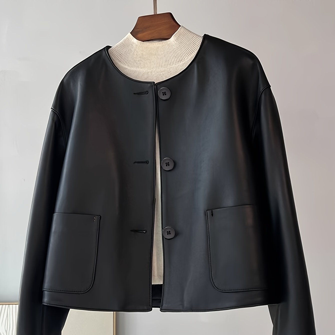 Modern Faux Leather Jacket for Fresh Wardrobe Looks with Faux Leather Finish