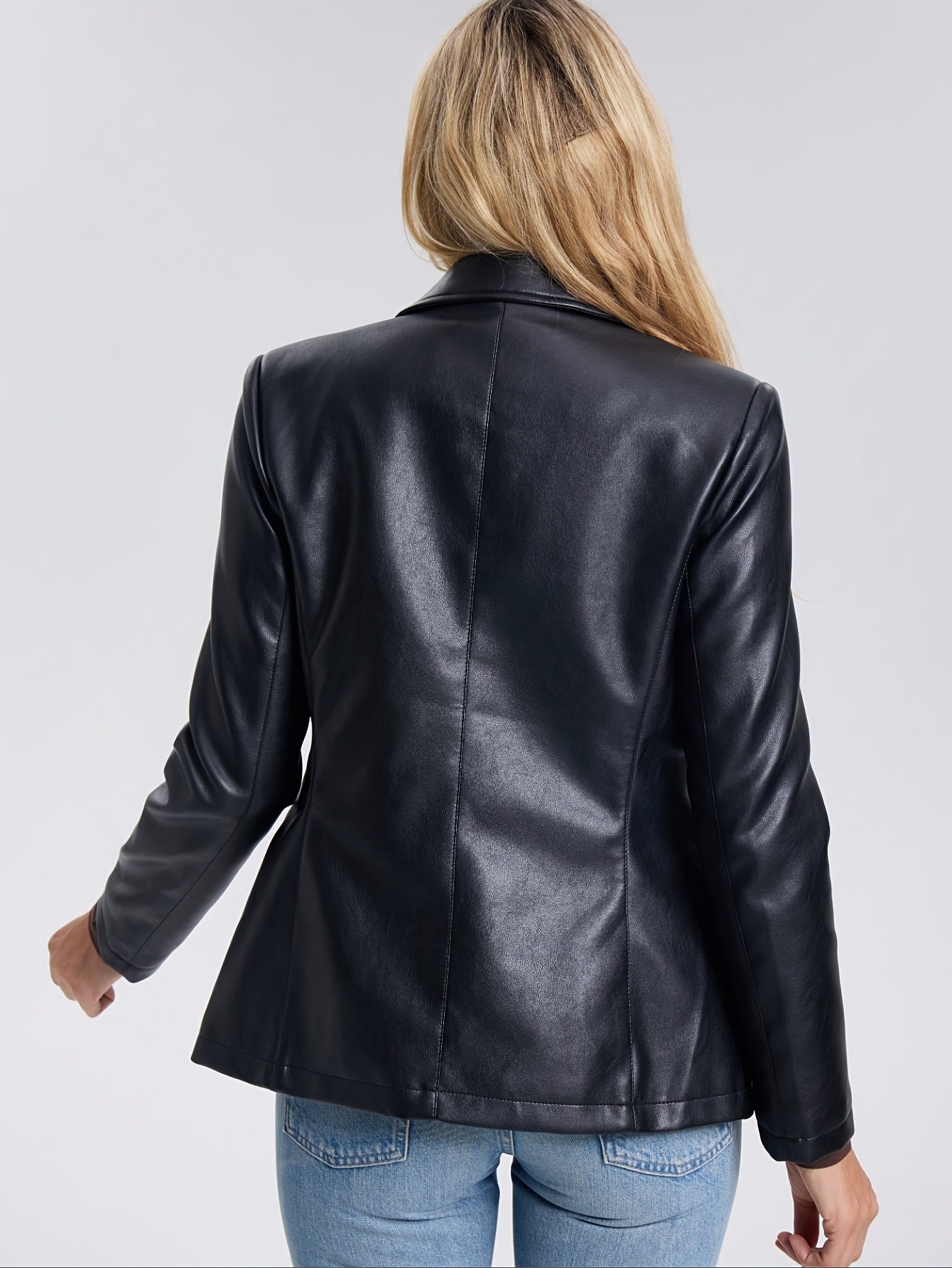 Faux Leather Jacket with a Refined Everyday Fit with Faux Leather Finish