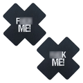 X-Shaped Black Nipple Covers Pasties - 2 Pack Adhesive Breast Petals for Festivals, Raves & Intimate Wear