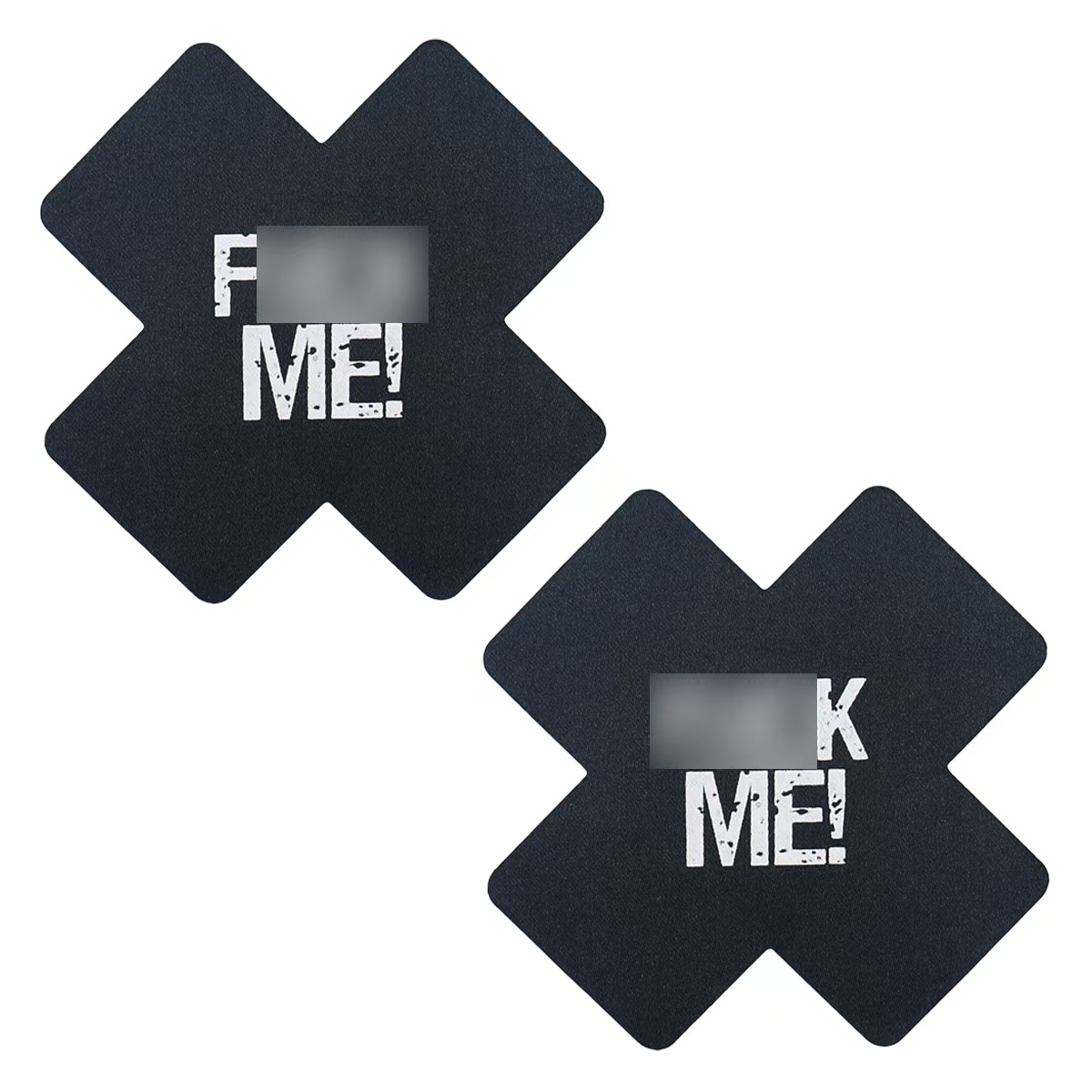 X-Shaped Black Nipple Covers Pasties - 2 Pack Adhesive Breast Petals for Festivals, Raves & Intimate Wear