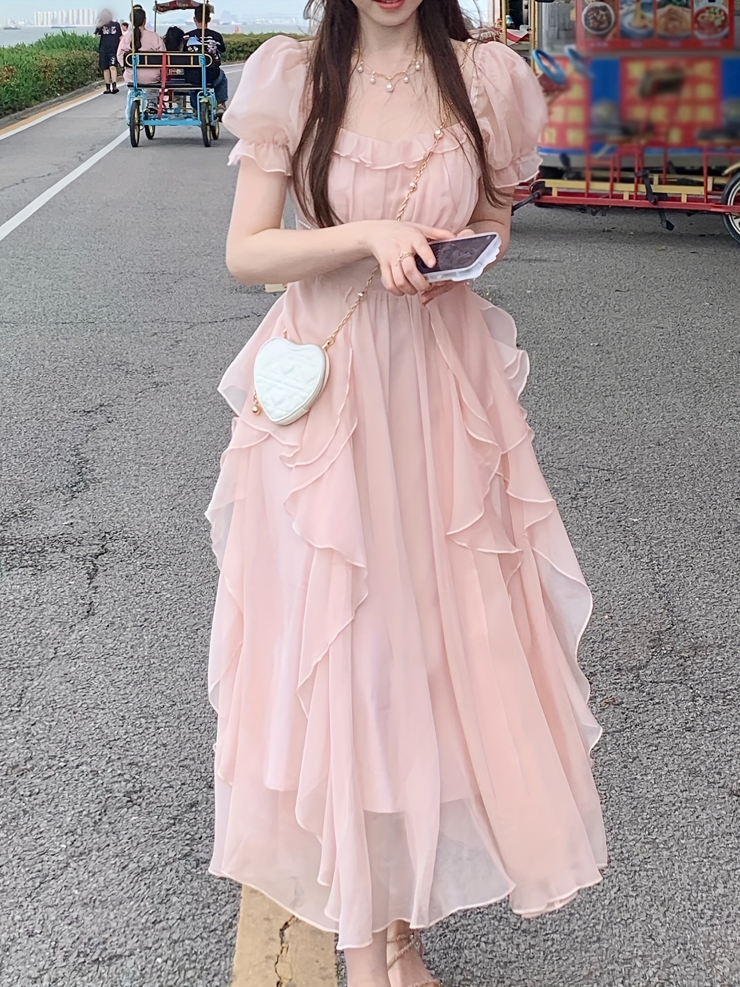 A-Line Dress with a Refined Everyday Fit with Ruffled Detail