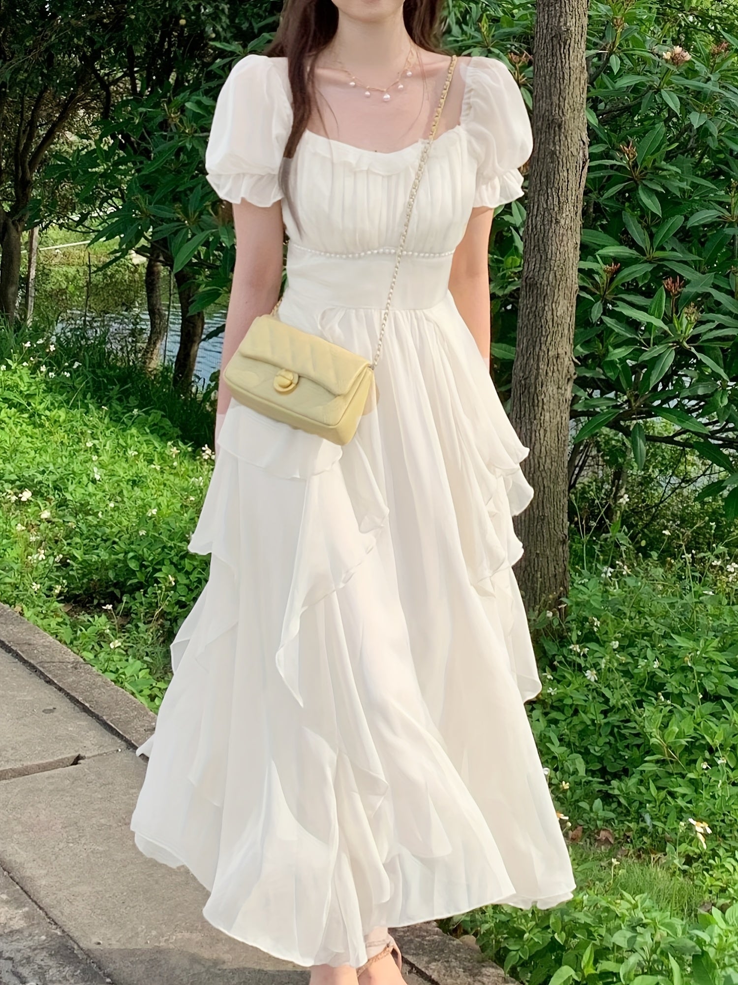 A-Line Dress with a Refined Everyday Fit with Ruffled Detail