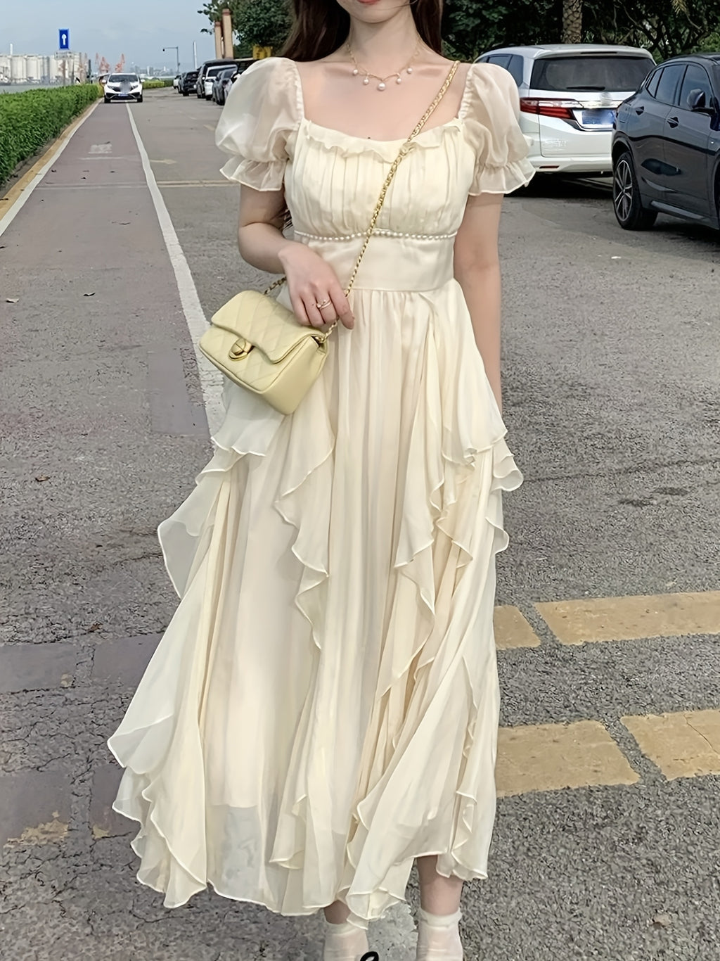 A-Line Dress with a Refined Everyday Fit with Ruffled Detail