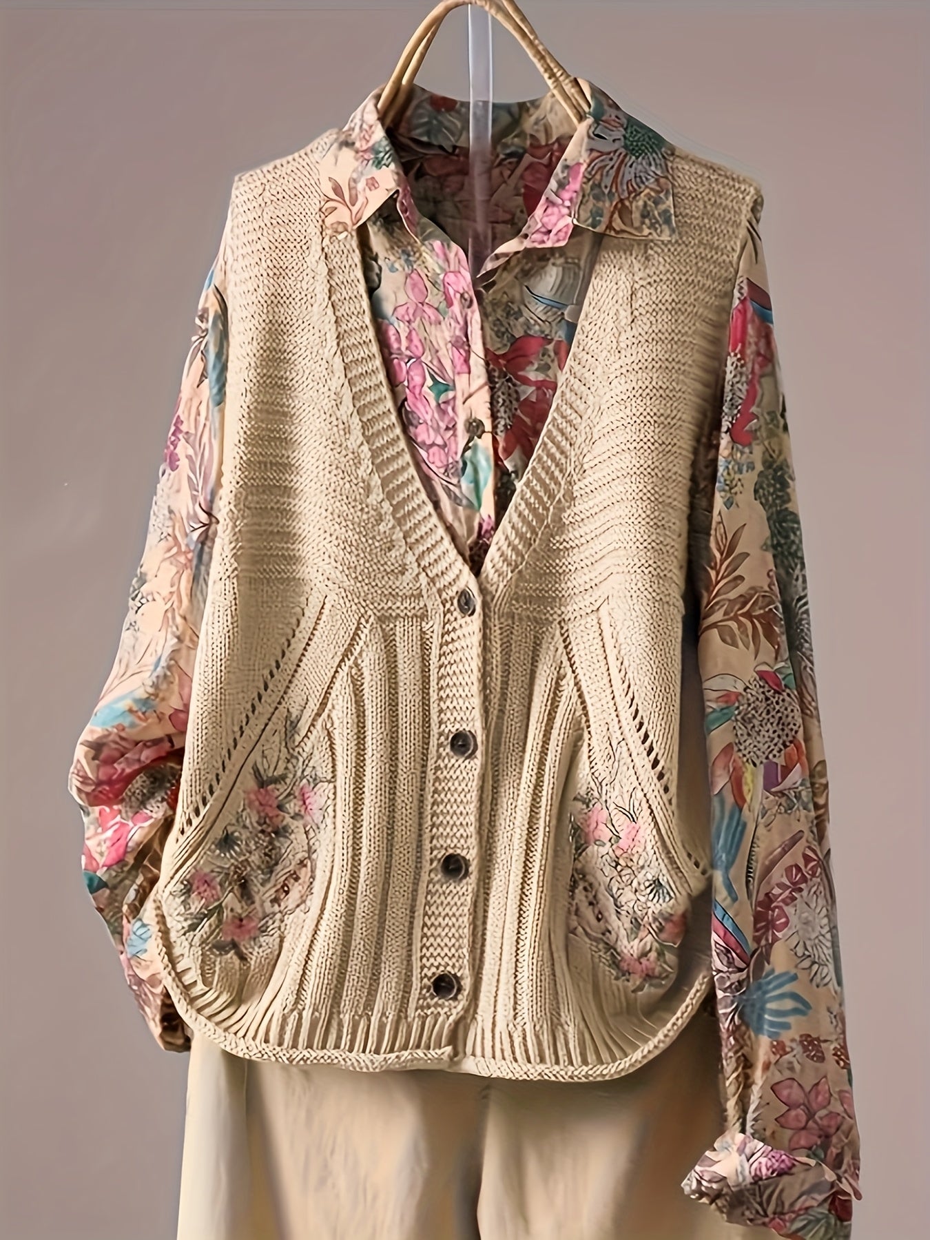 Boutique Hooded Jacket for Easy Styling with Floral Print