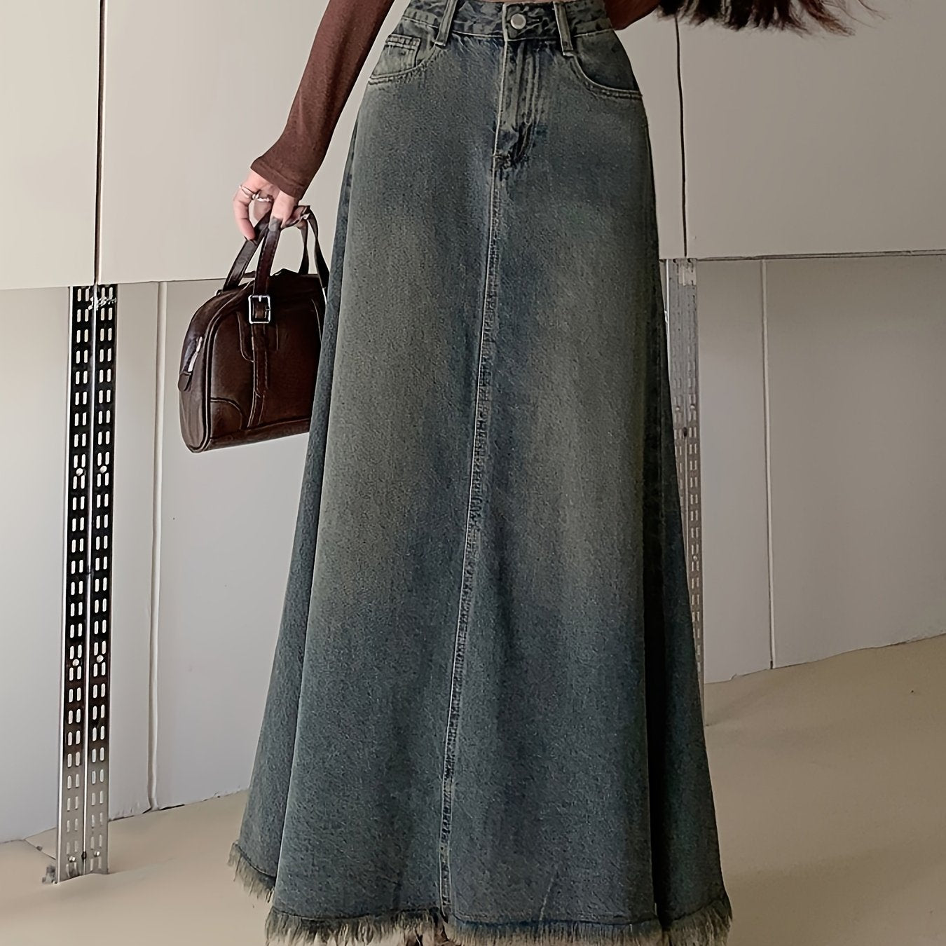 Denim Skirt with a Refined Everyday Fit with Denim Look