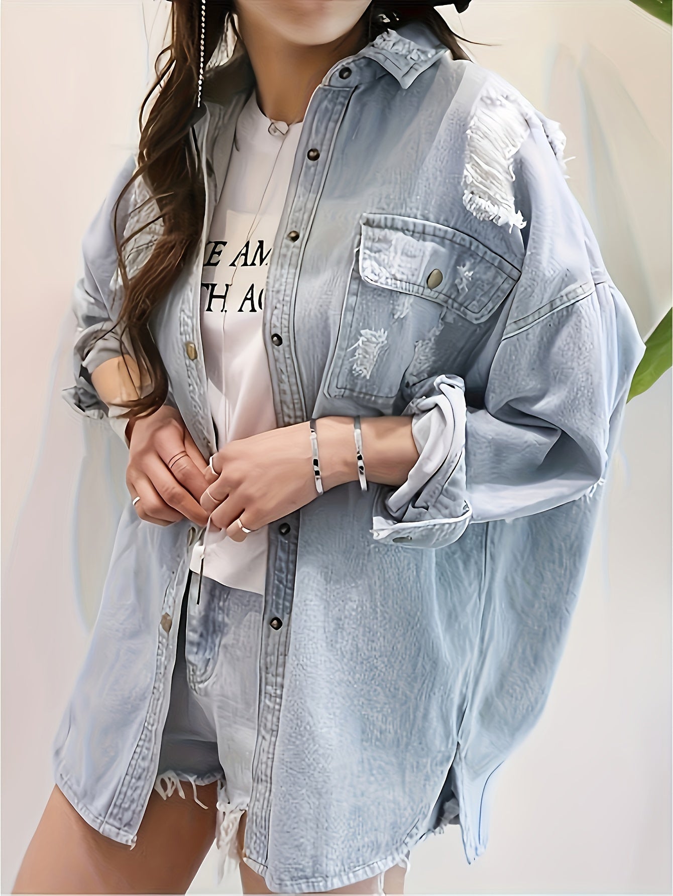 Denim Jacket with a Refined Everyday Fit with Denim Look