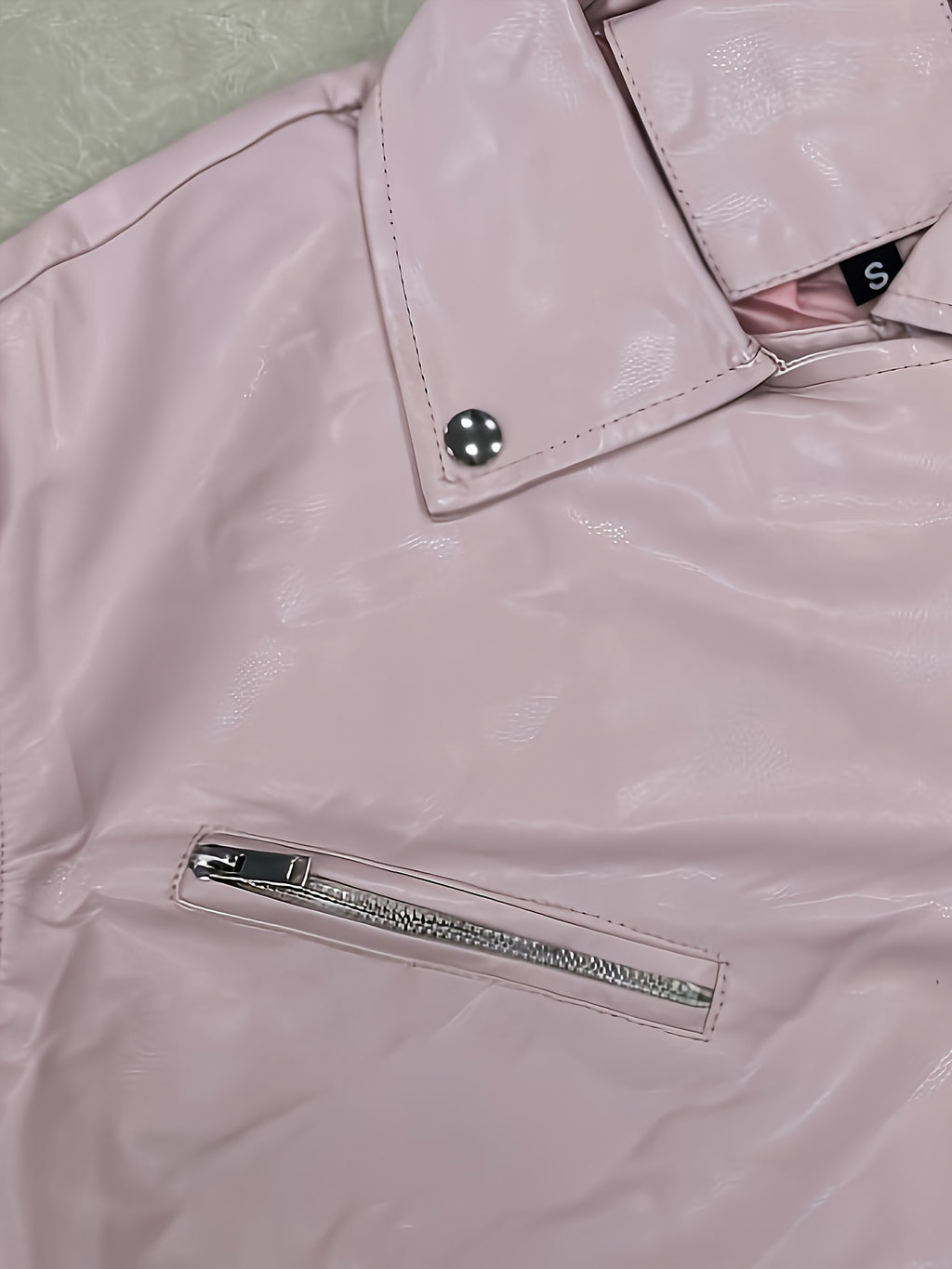Faux Leather Moto Jacket with a Refined Everyday Fit with Faux Leather Finish