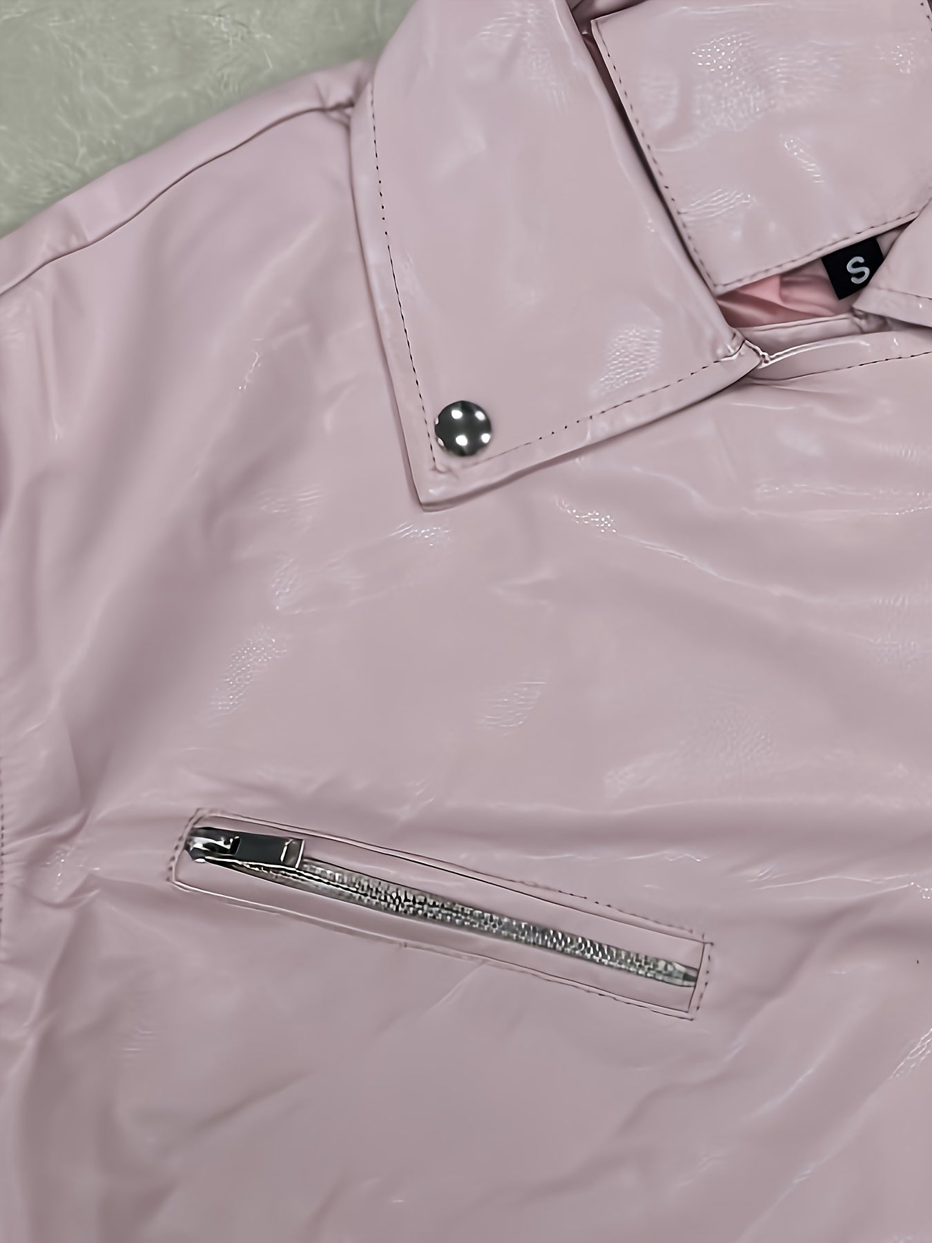 Faux Leather Moto Jacket with a Refined Everyday Fit with Faux Leather Finish