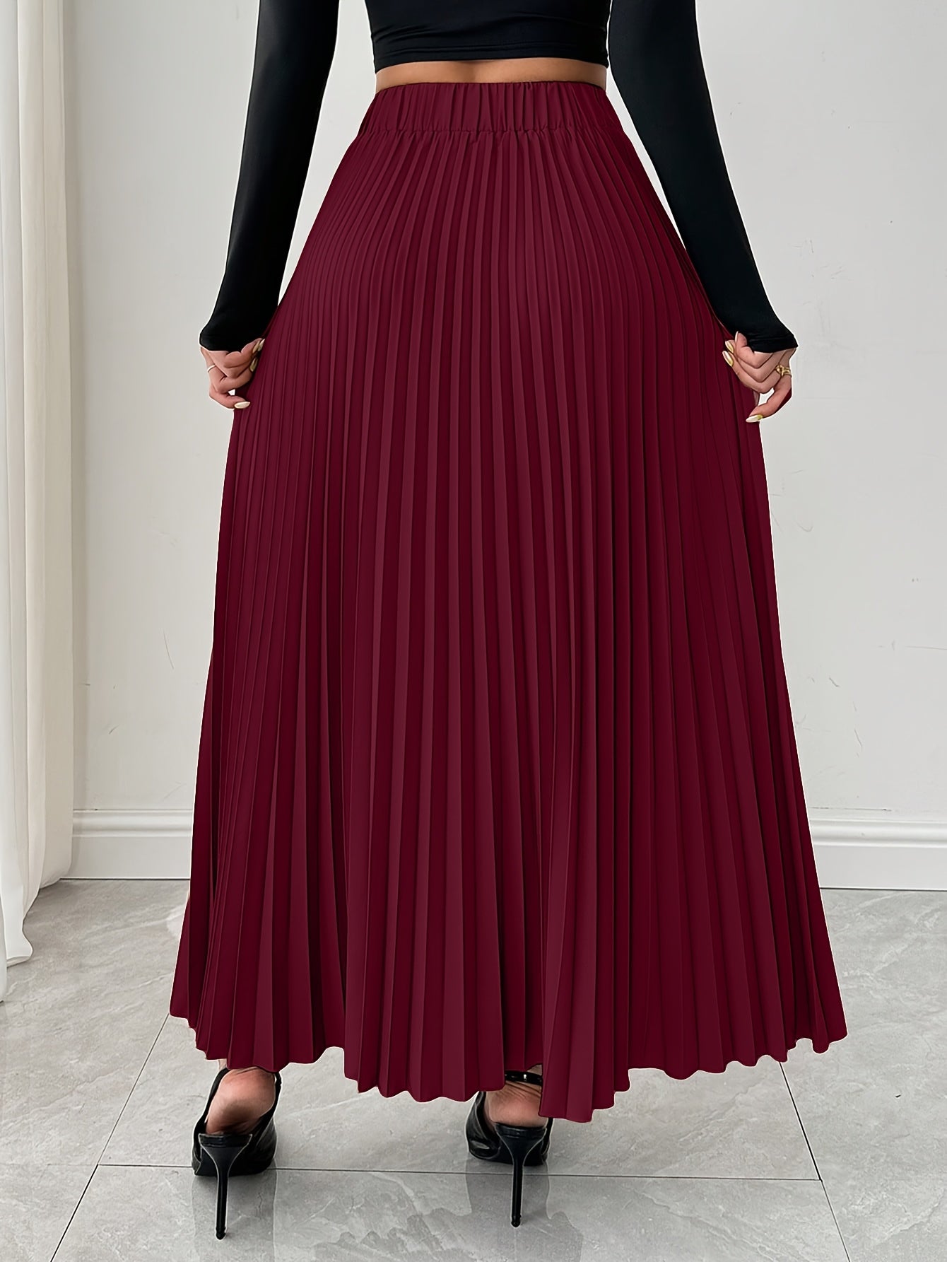 Boutique Pleated Skirt for Easy Styling with Waist Belt