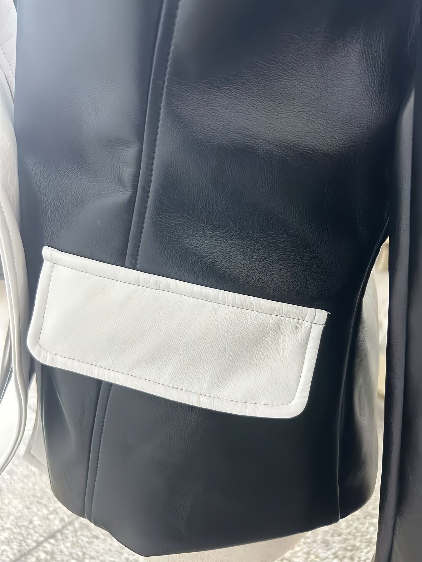 Faux Leather Moto Jacket with a Refined Everyday Fit with Faux Leather Finish