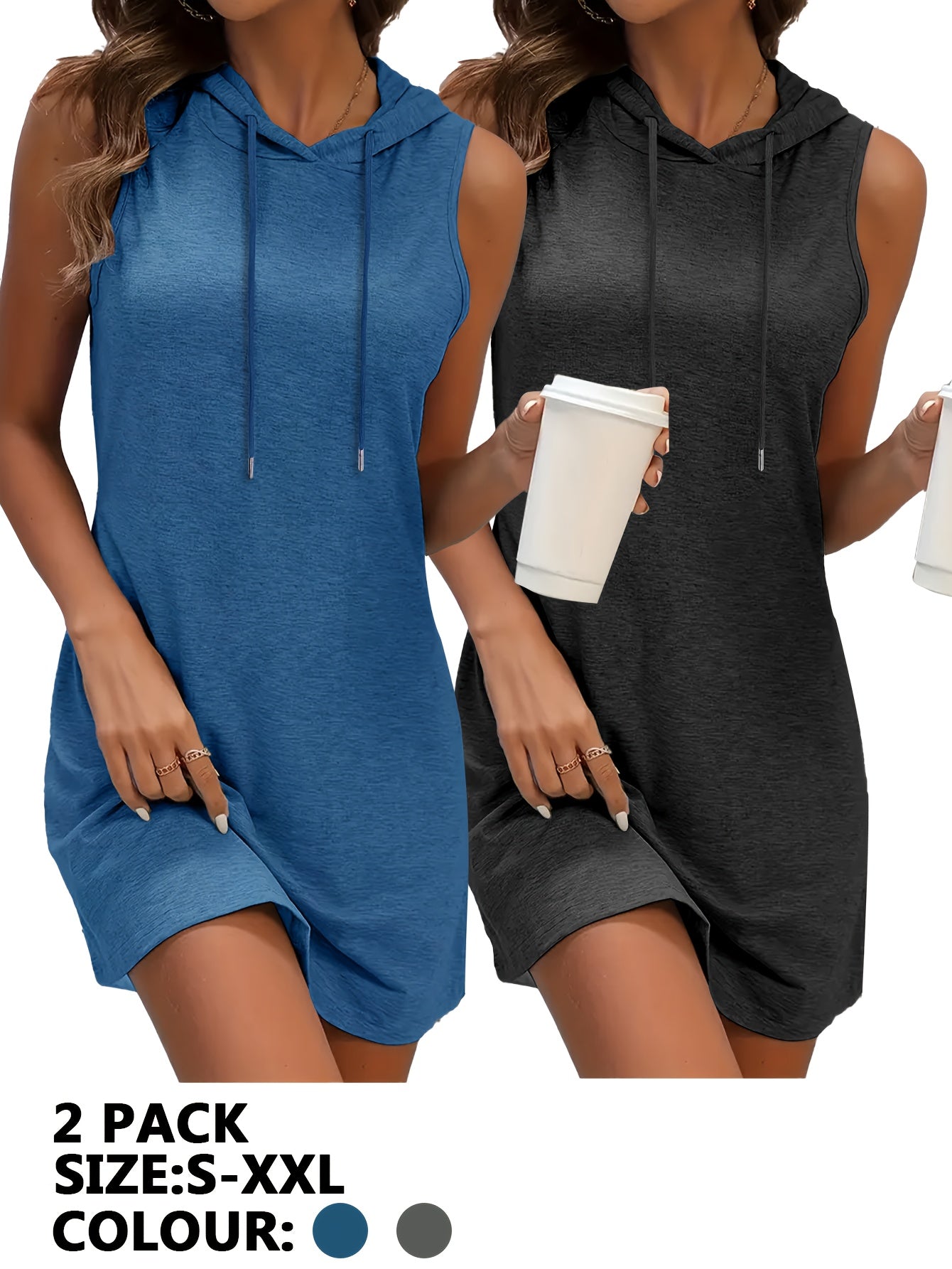 Printed Dress with a Refined Everyday Fit with Hooded Design