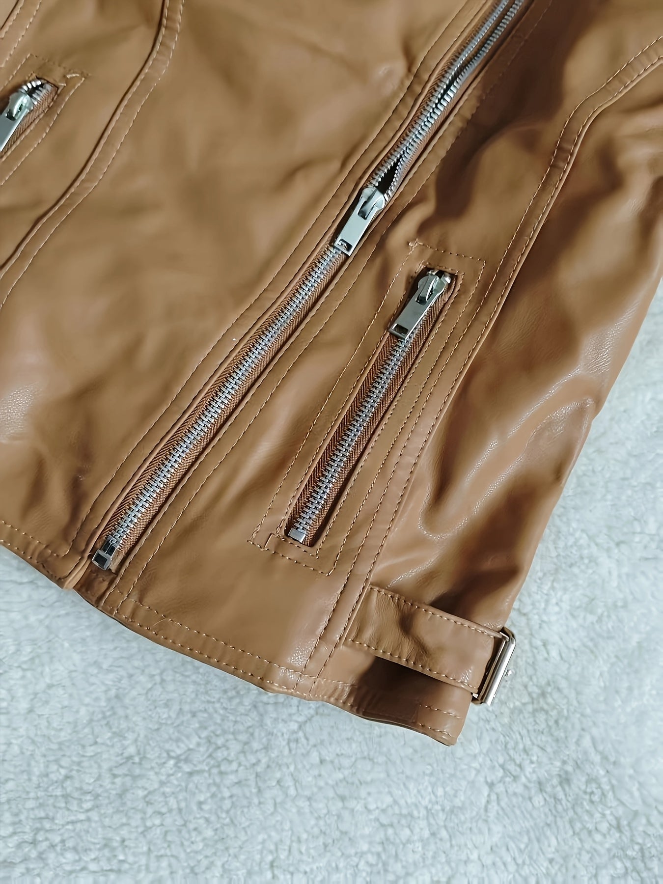 Faux Leather Jacket for Polished Boutique Outfits with Faux Leather Finish