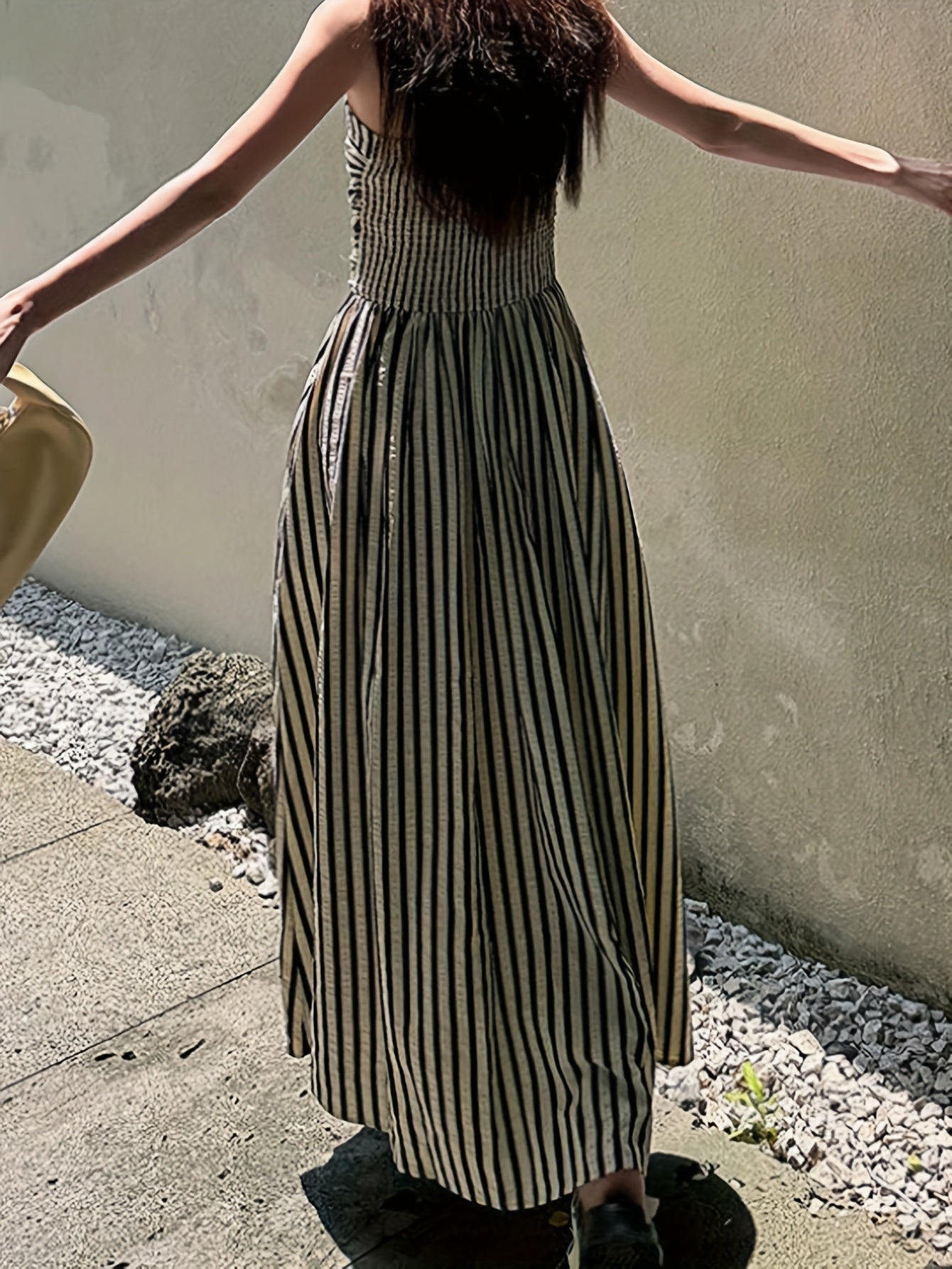 Striped Vacation Dress with a Refined Everyday Fit with Striped Pattern