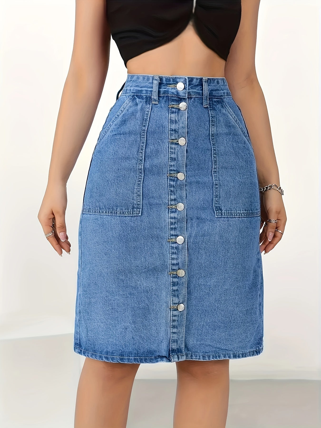 Denim Skirt for Polished Boutique Outfits with Denim Look
