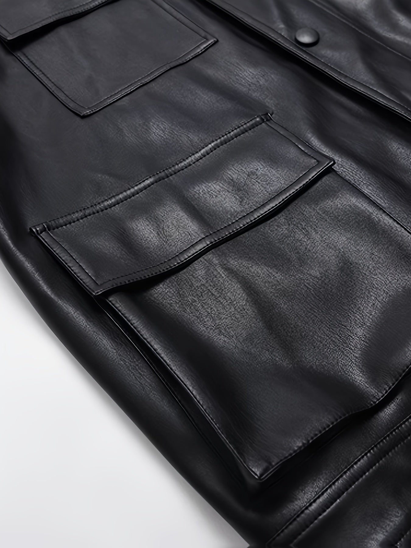 Faux Leather Jacket with a Refined Everyday Fit with Faux Leather Finish