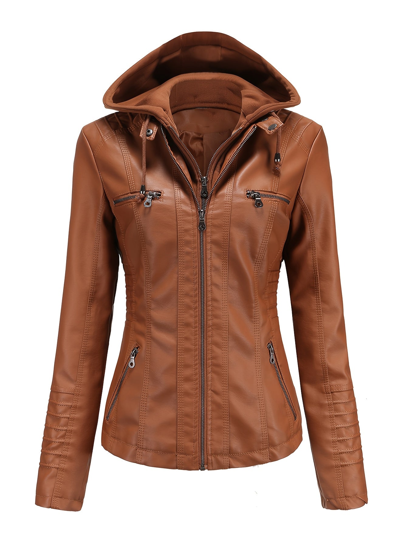 Boutique Faux Leather Jacket for Easy Styling with Faux Leather Finish
