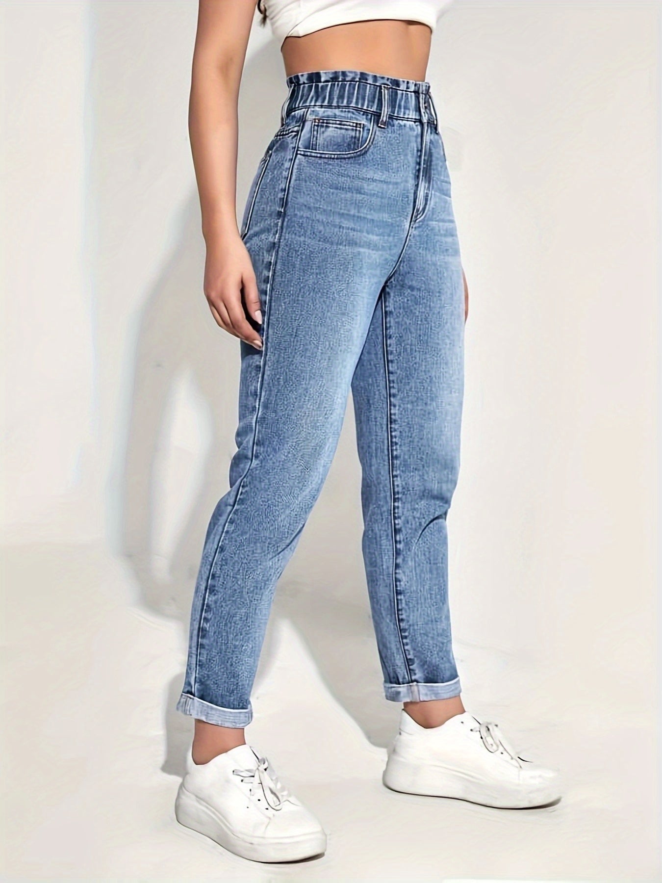 Boutique High-Waist Jeans for Easy Styling with Denim Look