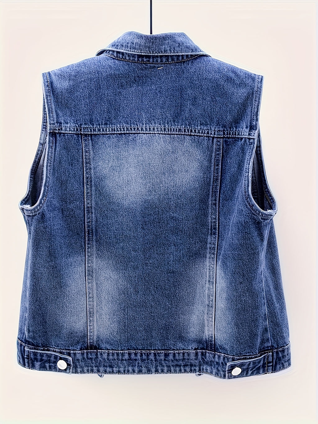 Boutique Button Front Vest for Easy Styling with Denim Look