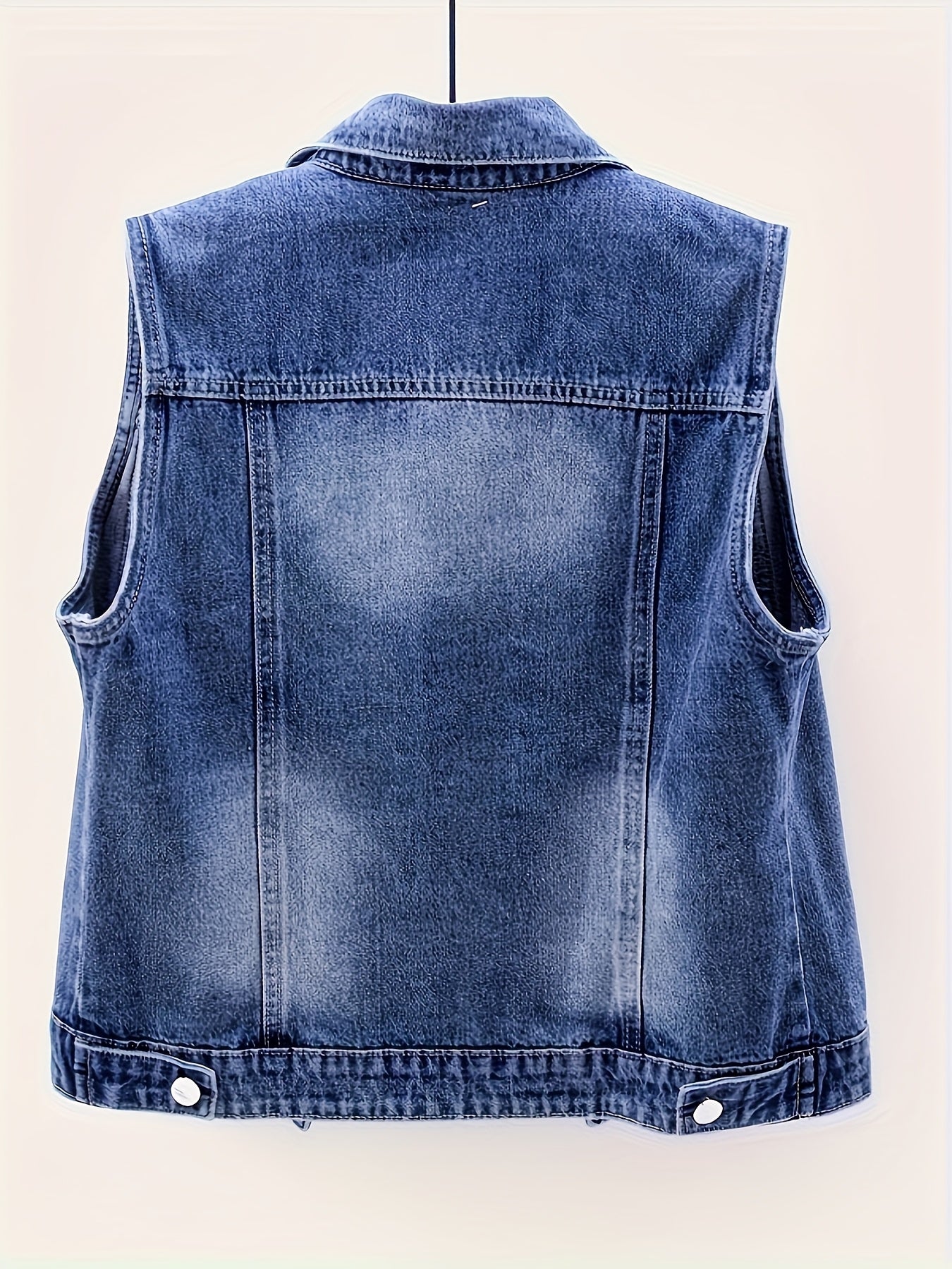Boutique Button Front Vest for Easy Styling with Denim Look