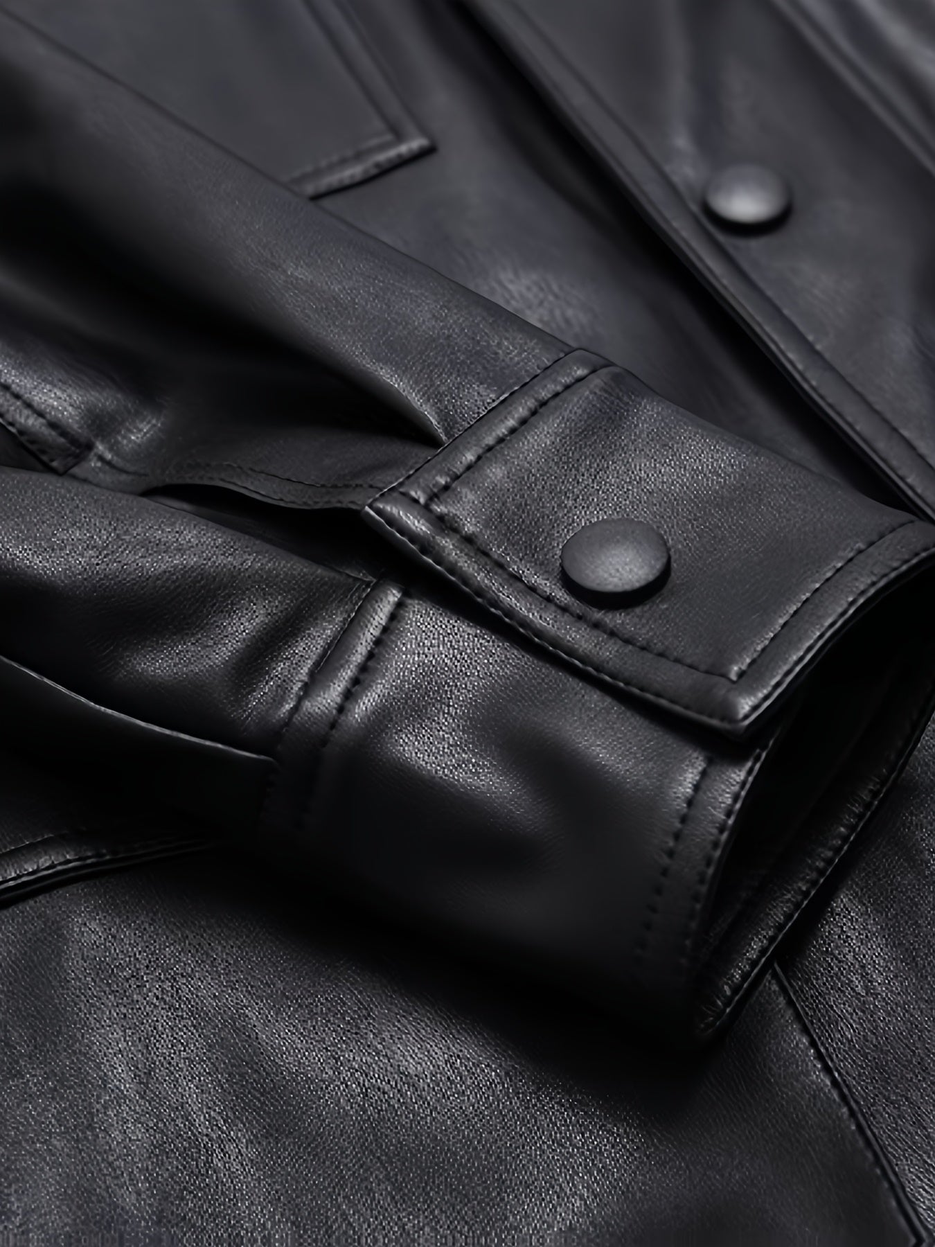 Faux Leather Jacket with a Refined Everyday Fit with Faux Leather Finish