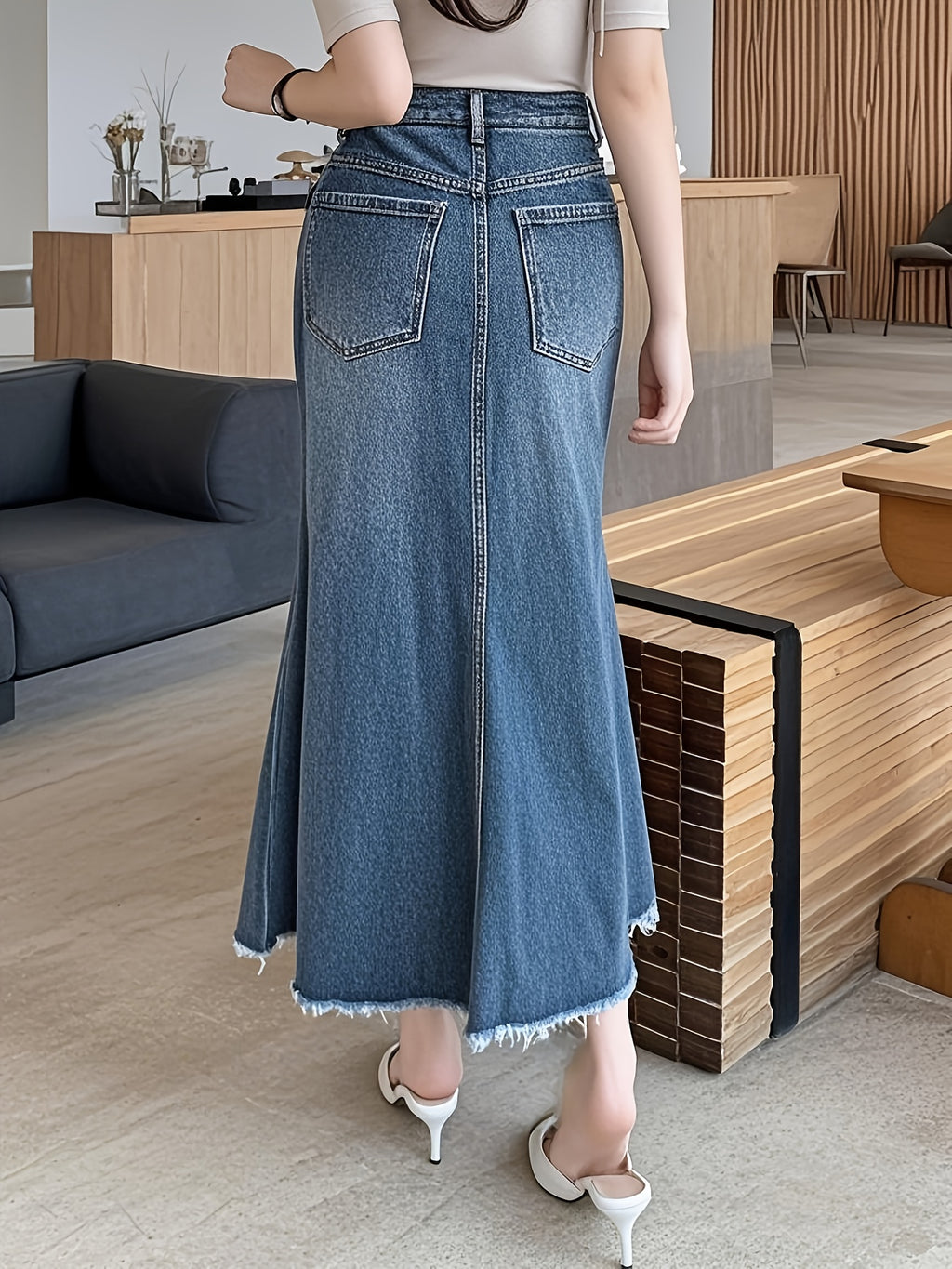 Boutique Denim Skirt for Easy Styling with Denim Look