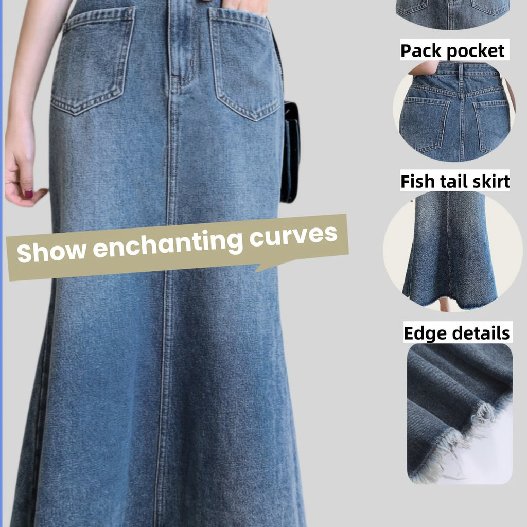 Boutique Denim Skirt for Easy Styling with Denim Look