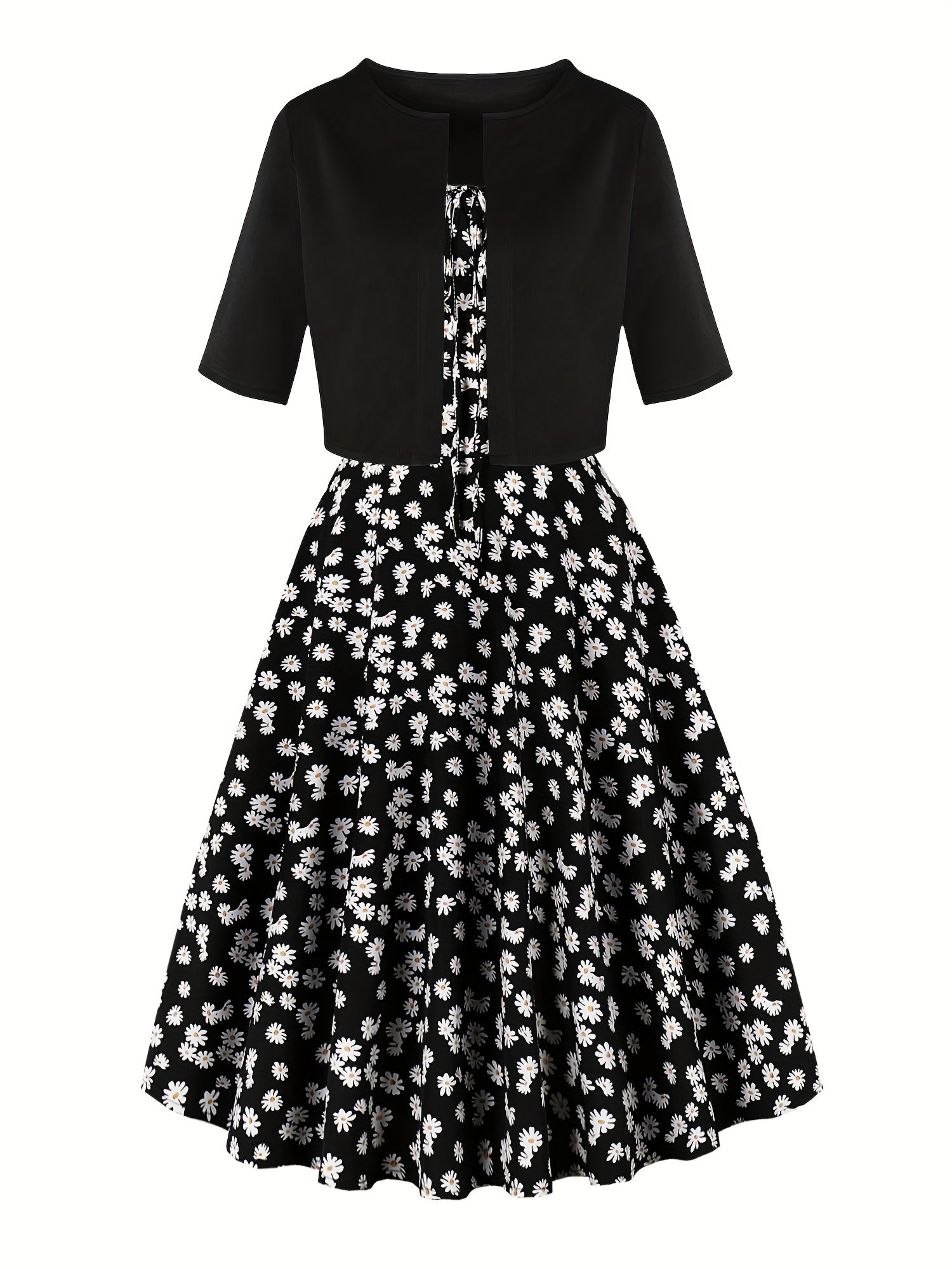 Floral Midi Dress for Polished Boutique Outfits with Floral Print
