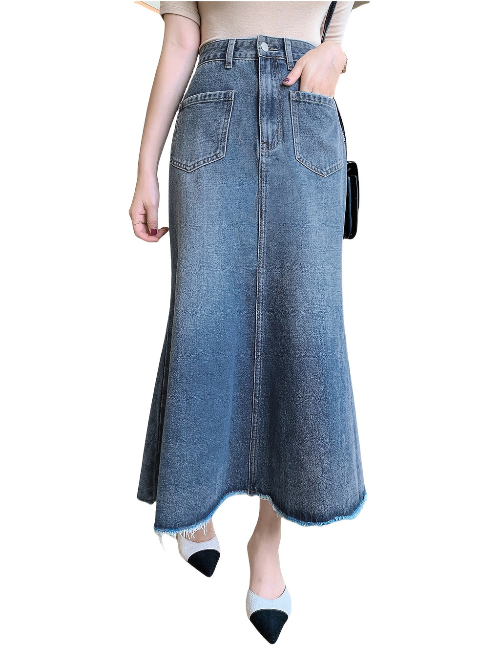 Boutique Denim Skirt for Easy Styling with Denim Look