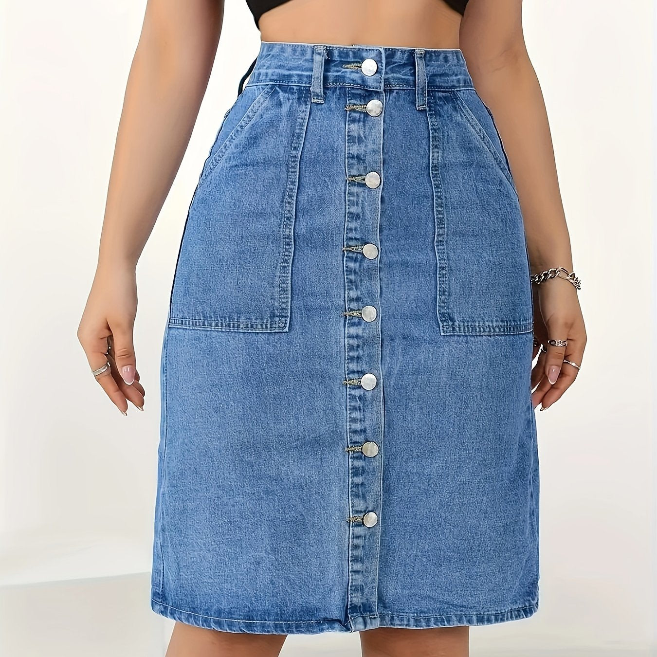 Denim Skirt for Polished Boutique Outfits with Denim Look