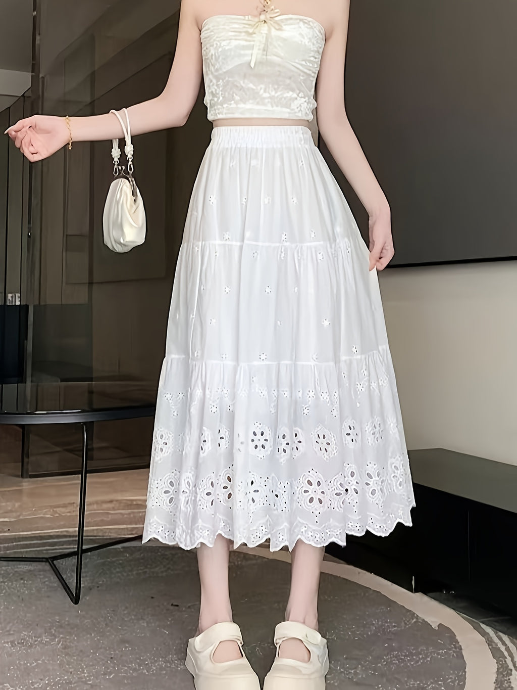 Women’s Skirt for Polished Boutique Outfits with High Waist