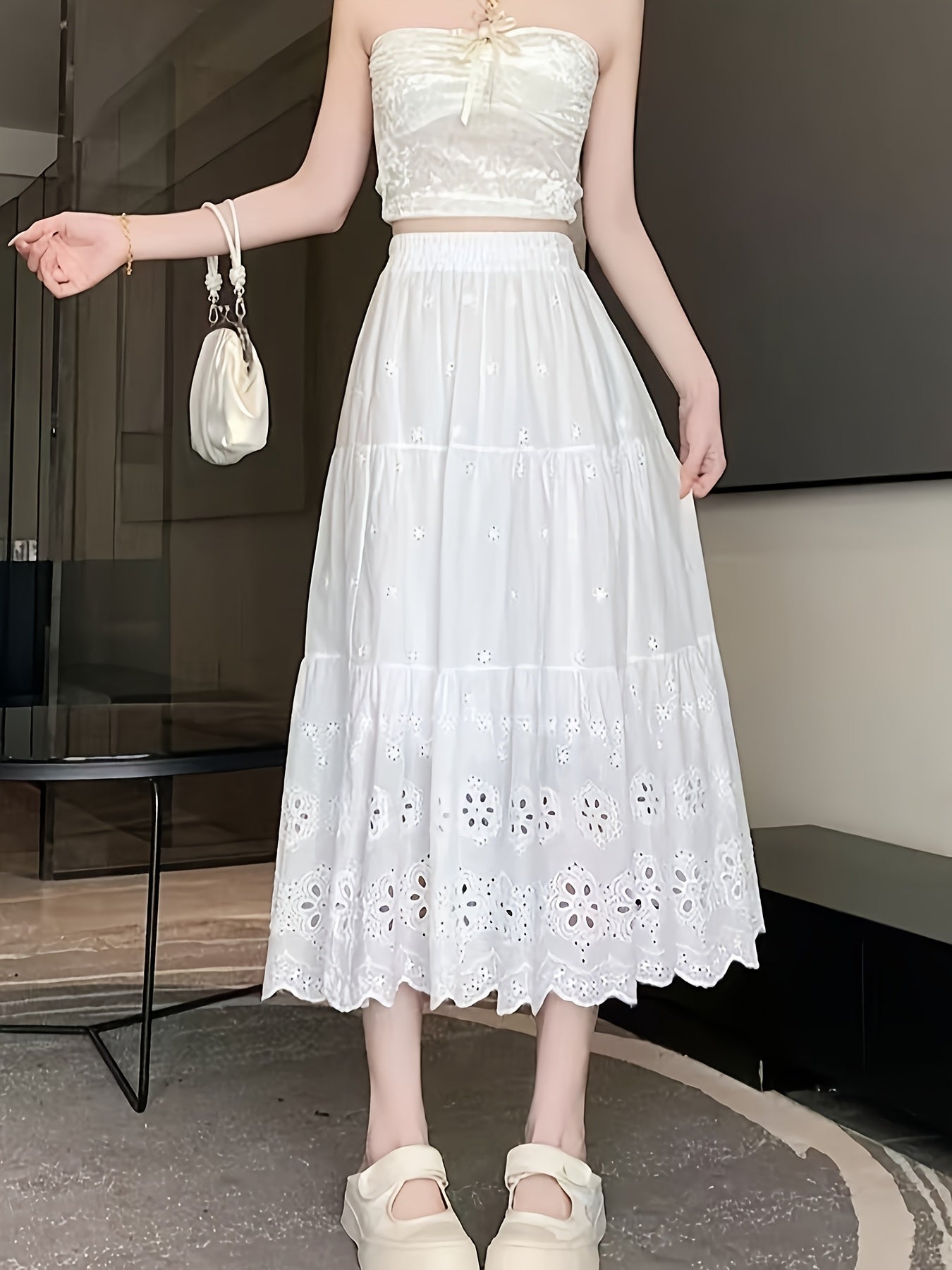 Women’s Skirt for Polished Boutique Outfits with High Waist