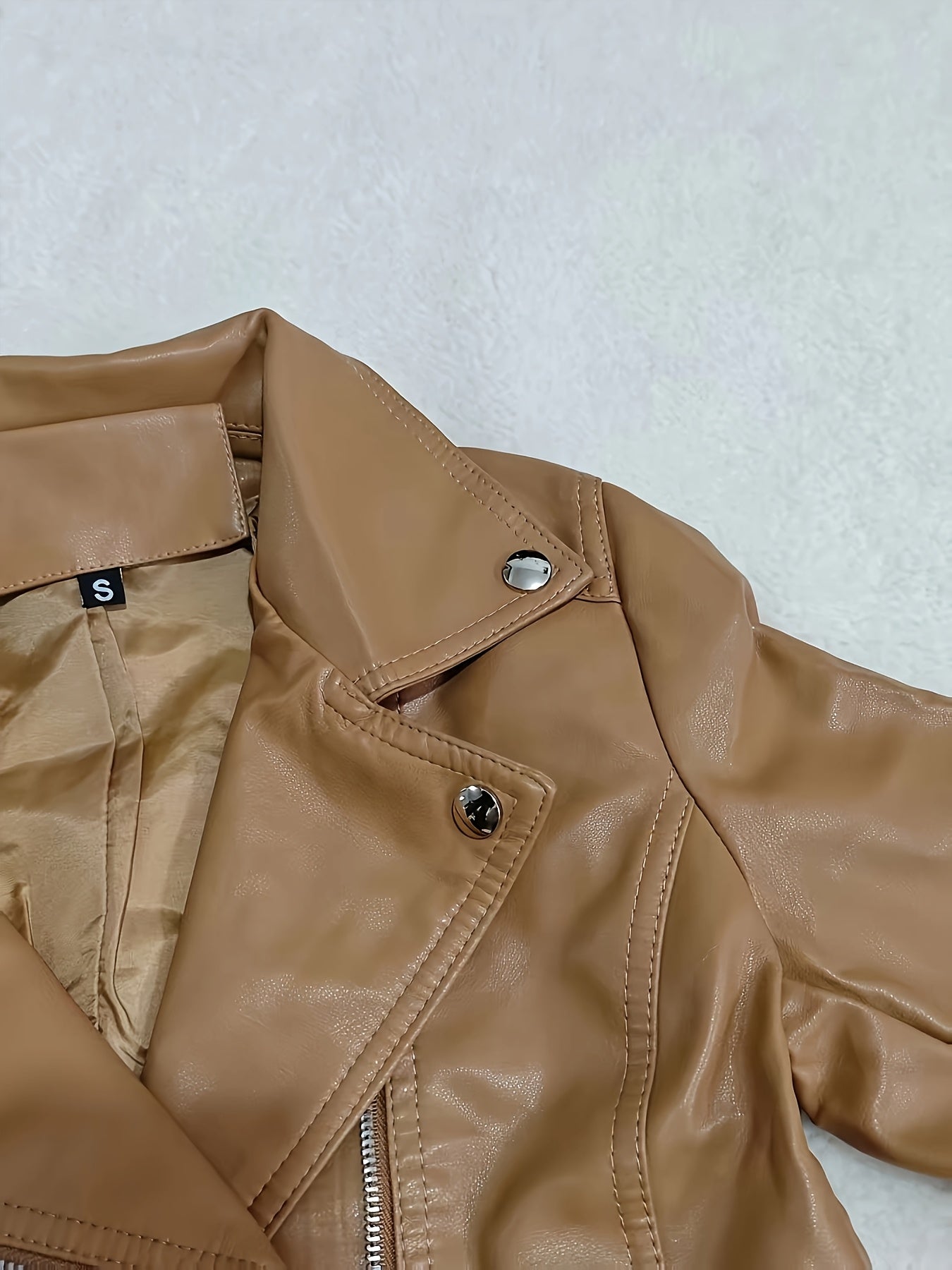Faux Leather Jacket for Polished Boutique Outfits with Faux Leather Finish