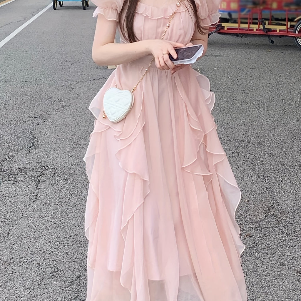 A-Line Dress with a Refined Everyday Fit with Ruffled Detail