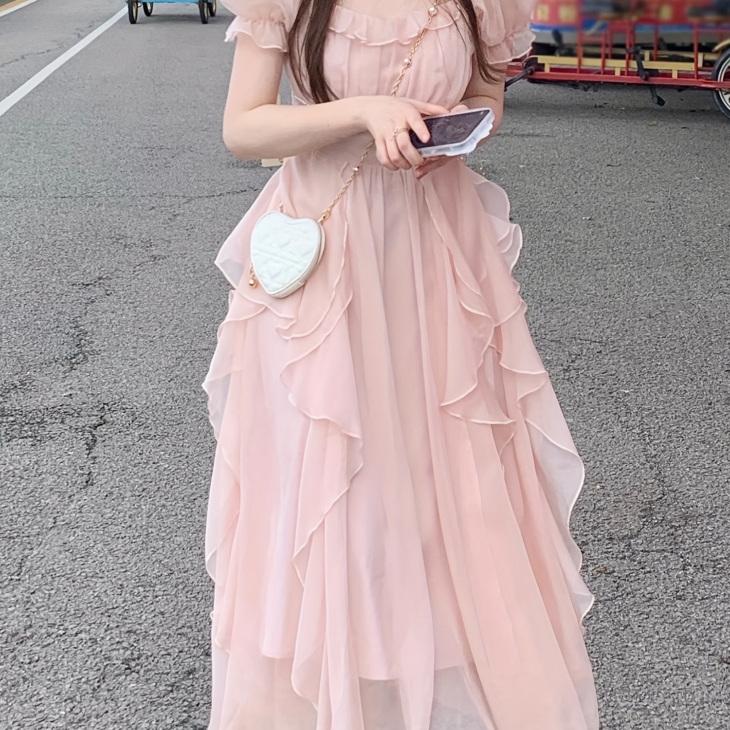 A-Line Dress with a Refined Everyday Fit with Ruffled Detail