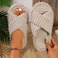 Boutique Comfort Slide Slippers for Easy Styling with Striped Pattern