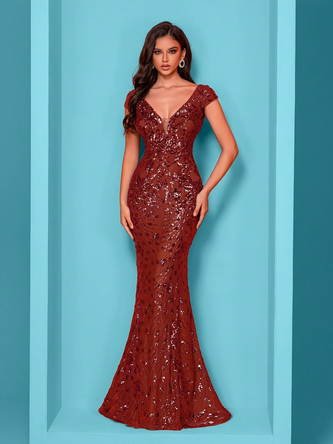 Formal Evening Gown with a Refined Everyday Fit with Floral Print