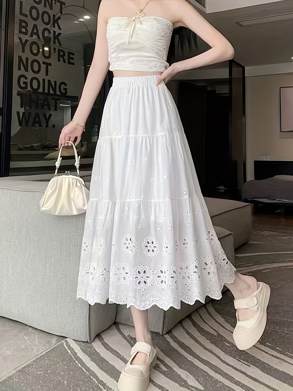 Women’s Skirt for Polished Boutique Outfits with High Waist
