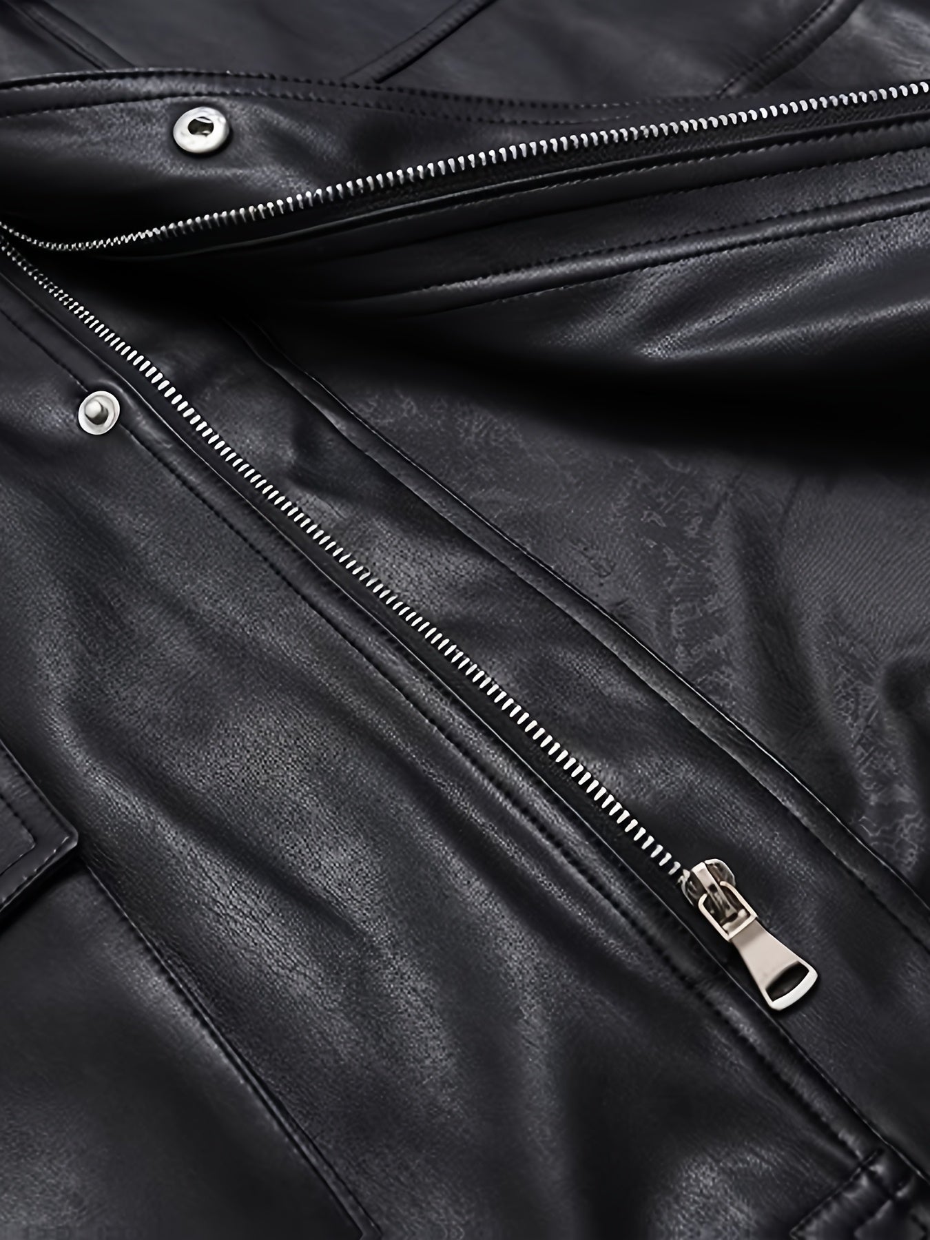 Faux Leather Jacket with a Refined Everyday Fit with Faux Leather Finish