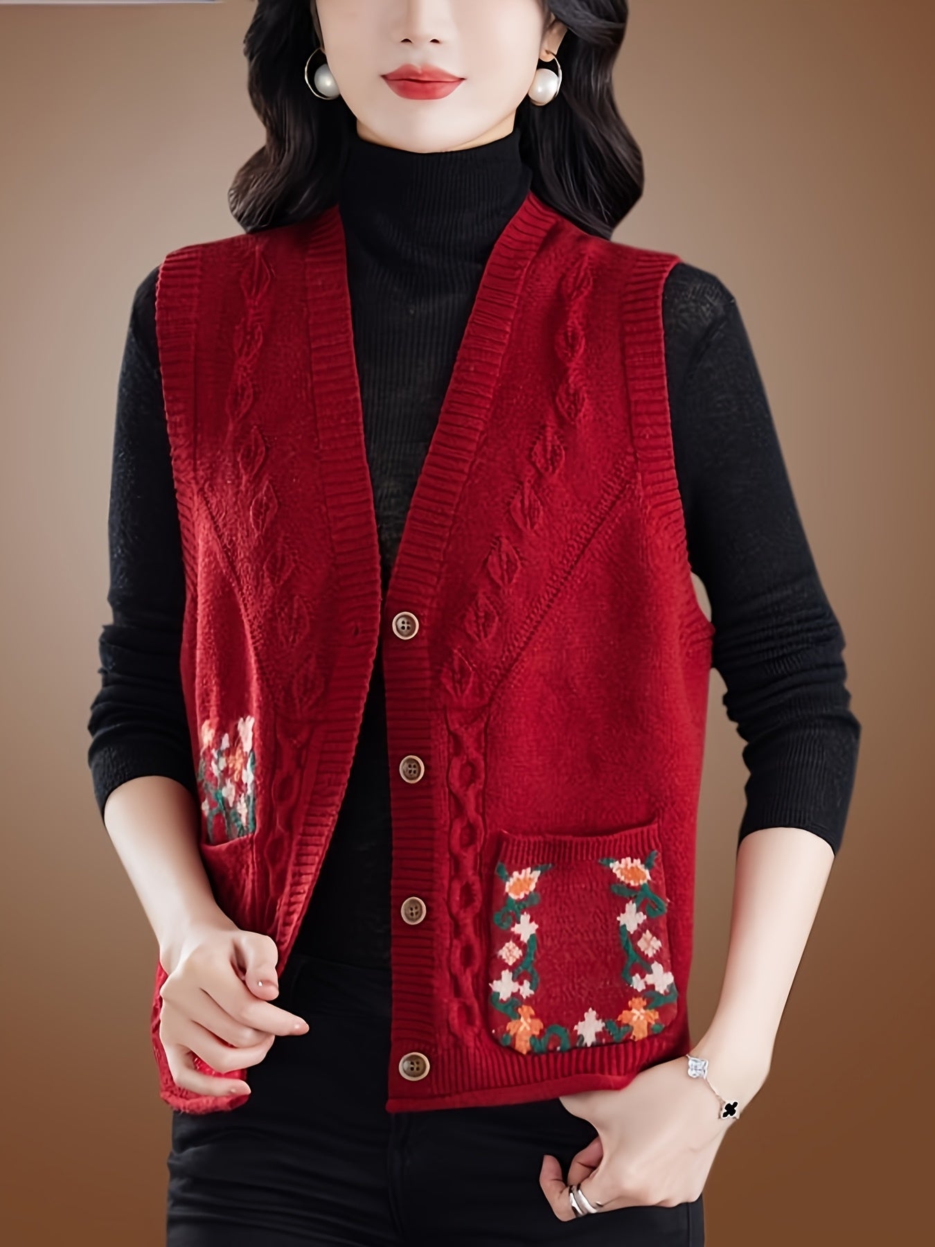 Boutique Knit Vest Top for Easy Styling with Floral Print