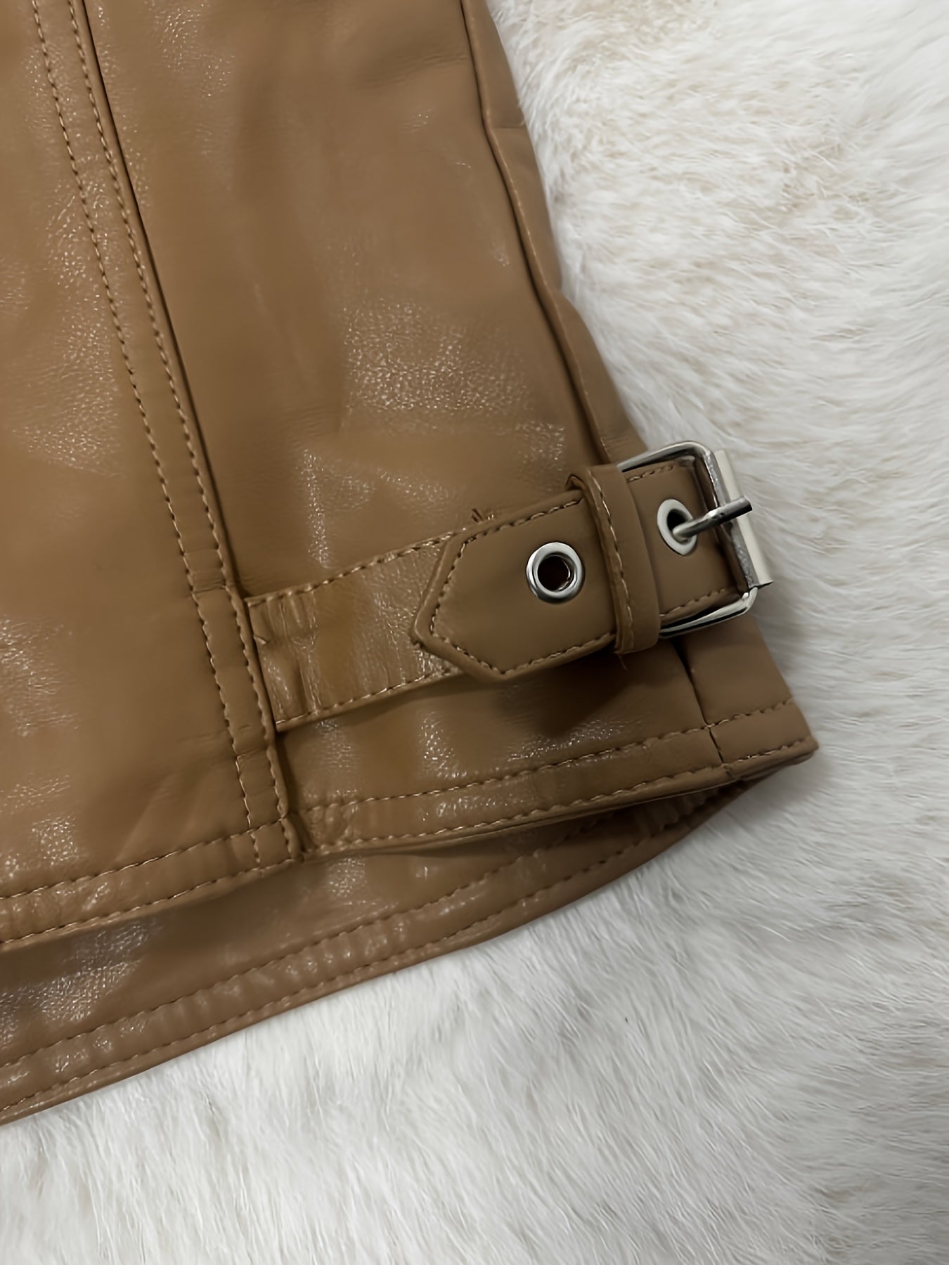 Faux Leather Jacket for Polished Boutique Outfits with Faux Leather Finish