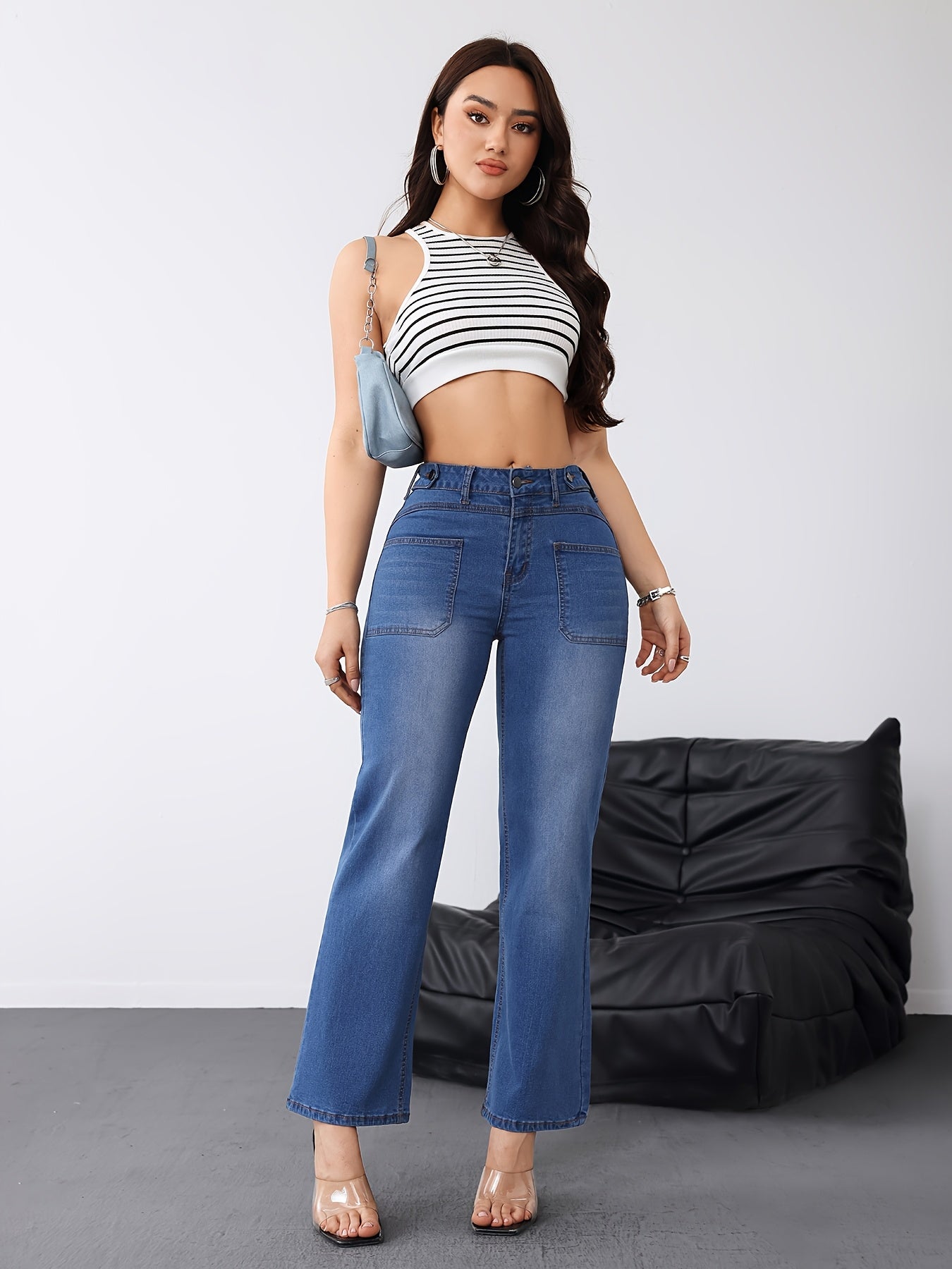 High-Waist Jeans for Polished Boutique Outfits with Denim Look