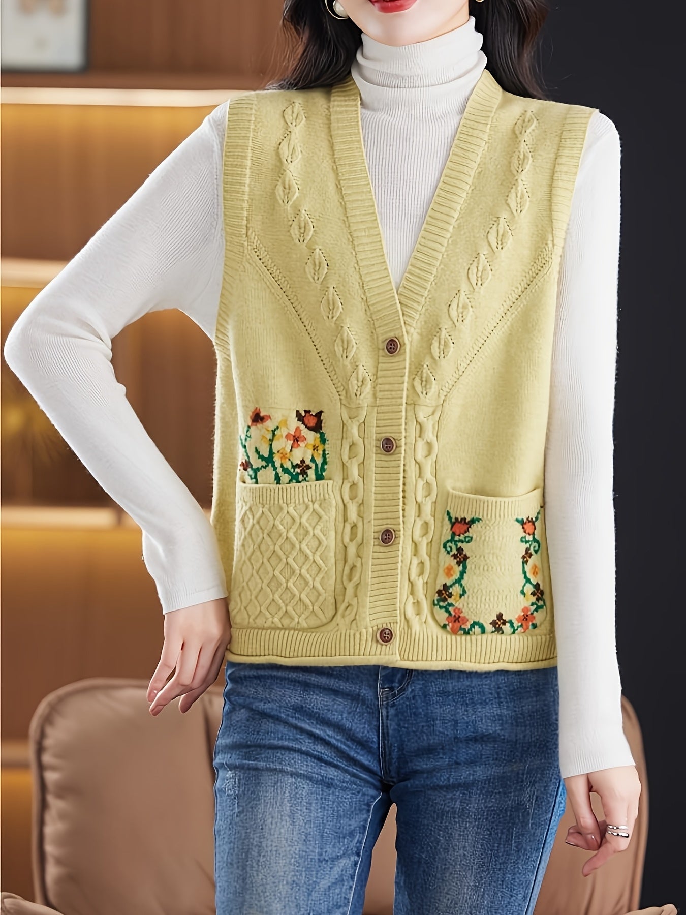 Boutique Knit Vest Top for Easy Styling with Floral Print