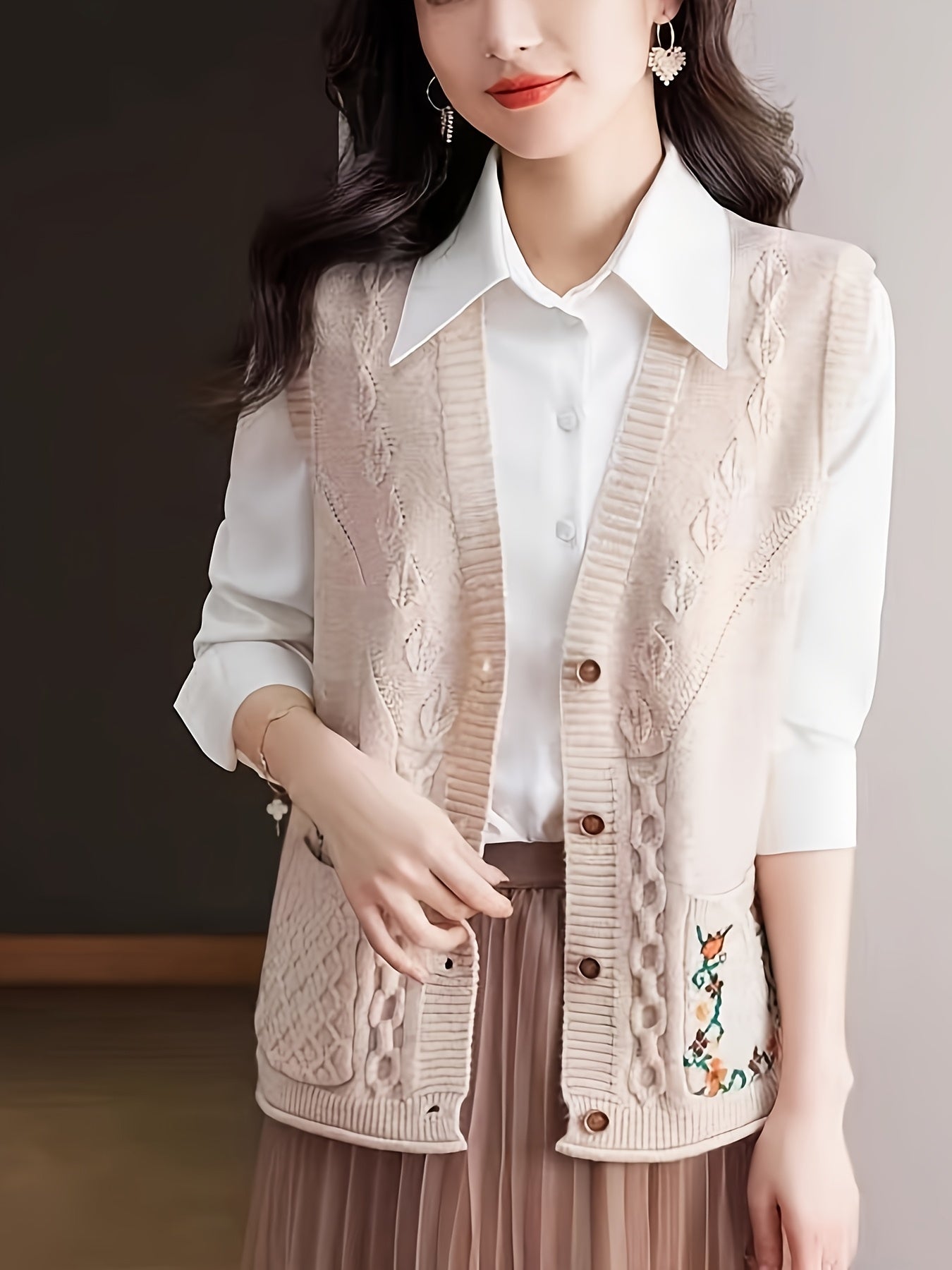 Boutique Knit Vest Top for Easy Styling with Floral Print